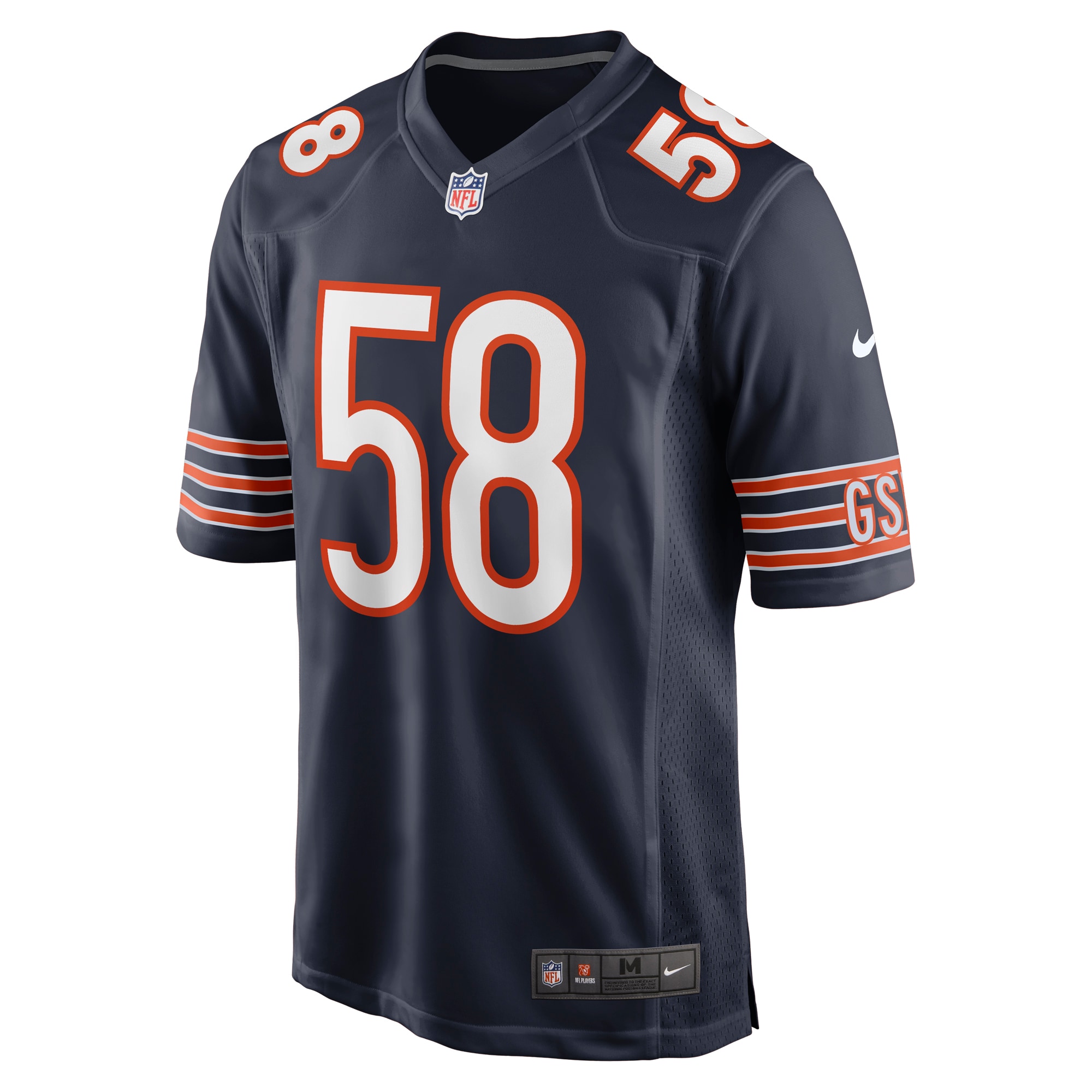 Alternative view of Men's Chicago Bears Darnell Wright Navy Game Jersey JS8264 nicesnker