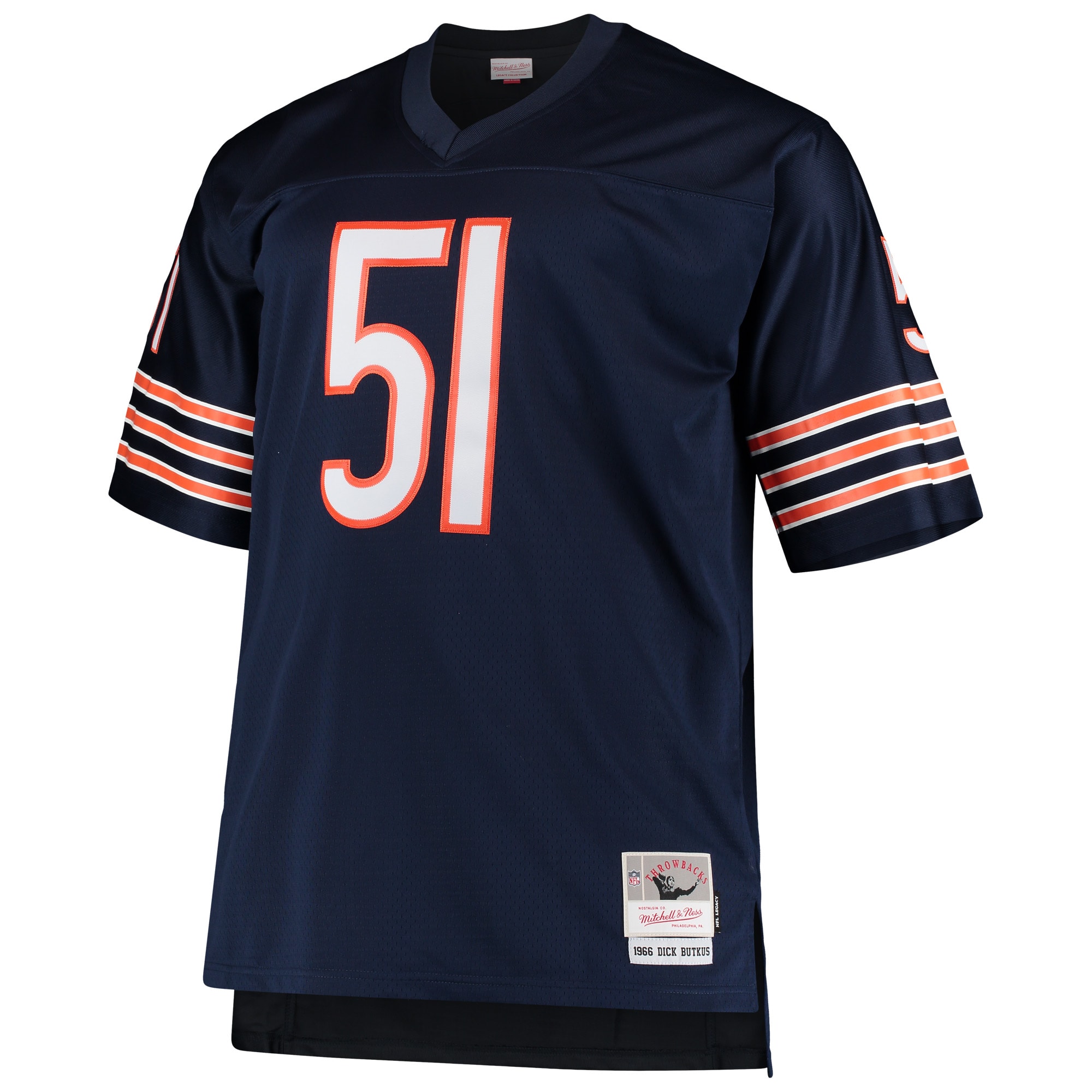 Alternative view of Men's Chicago Bears Dick Butkus Mitchell & Ness Navy Big & Tall 1966 Retired Player Jersey JS7000 nicesnker