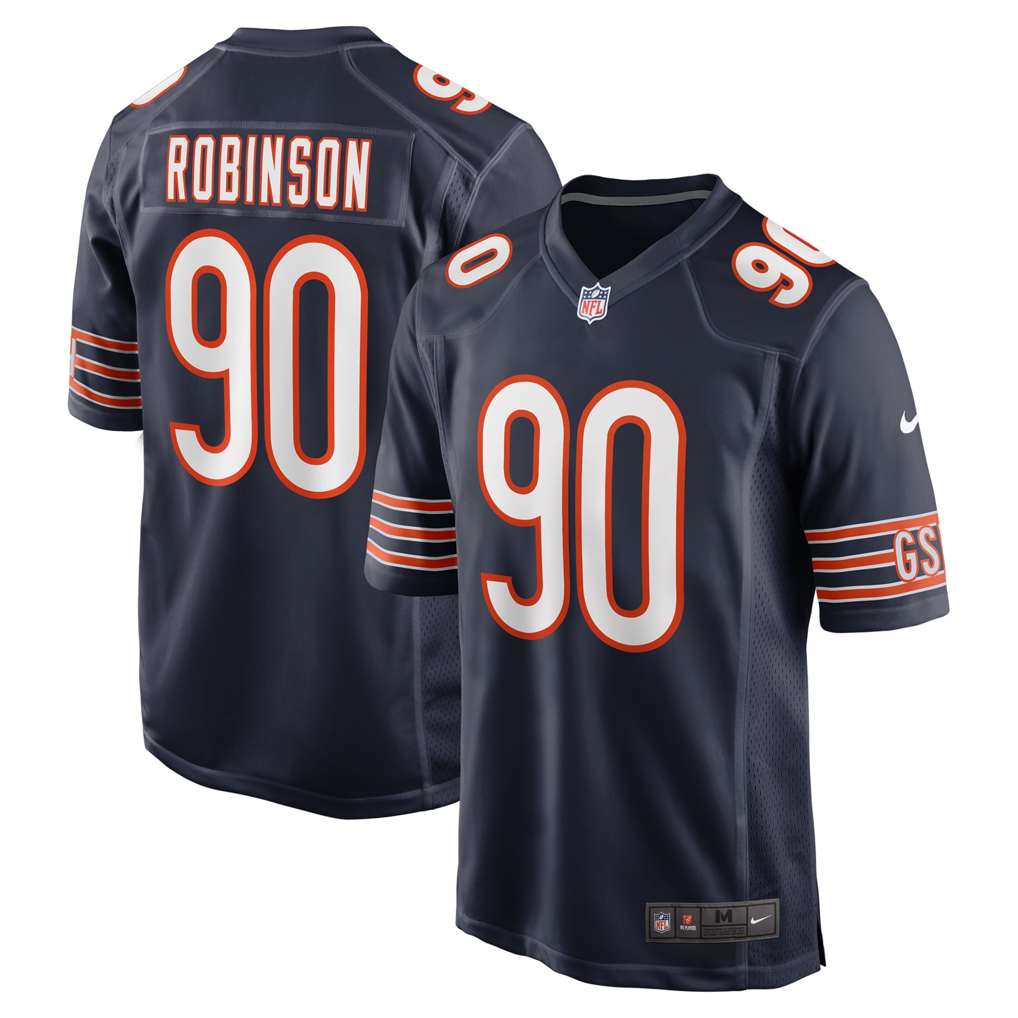 Men's Chicago Bears Dominique Robinson Navy Game Jersey JS8957 nicesnker