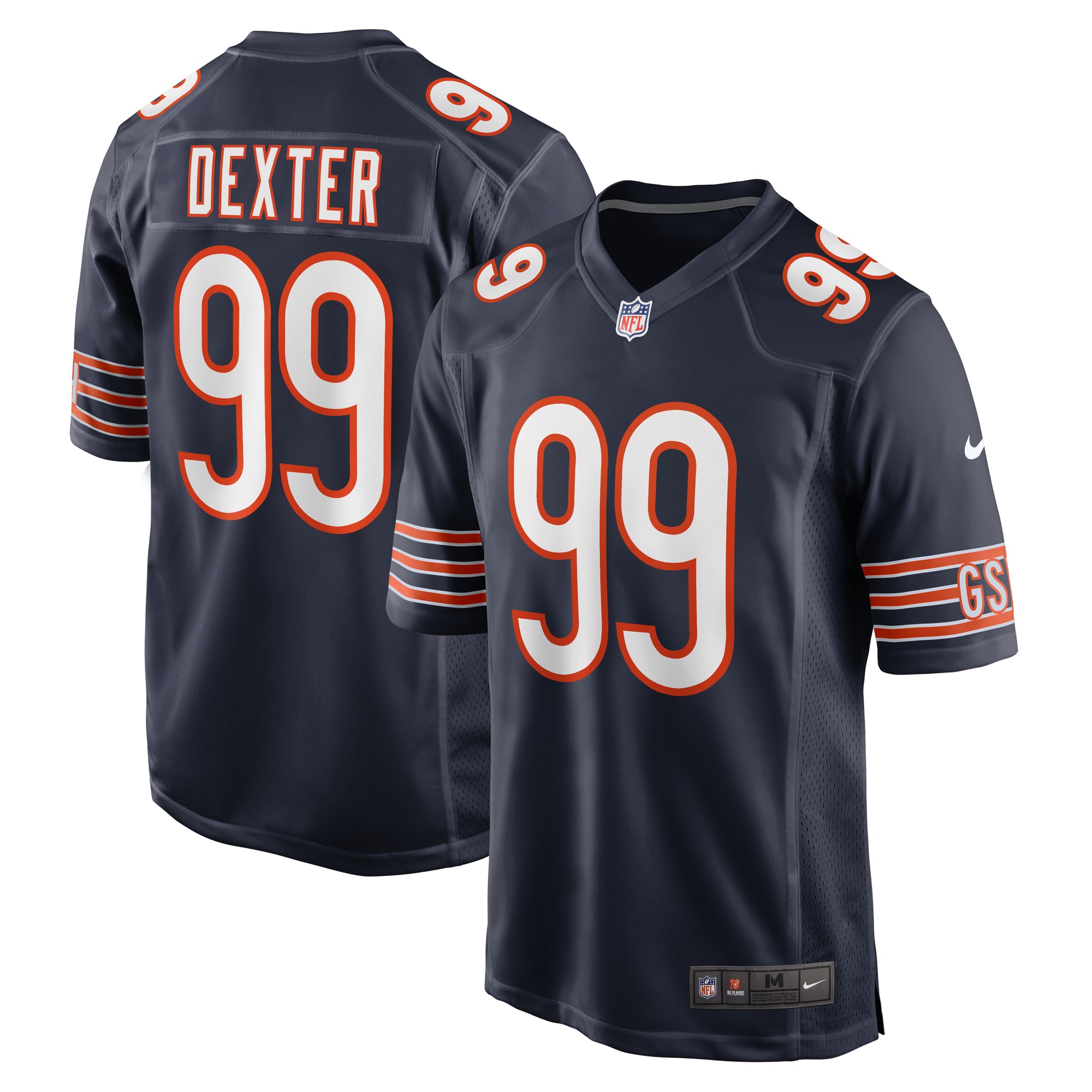 Men's Chicago Bears Gervon Dexter Sr Navy Team Game Jersey JS8037 nicesnker