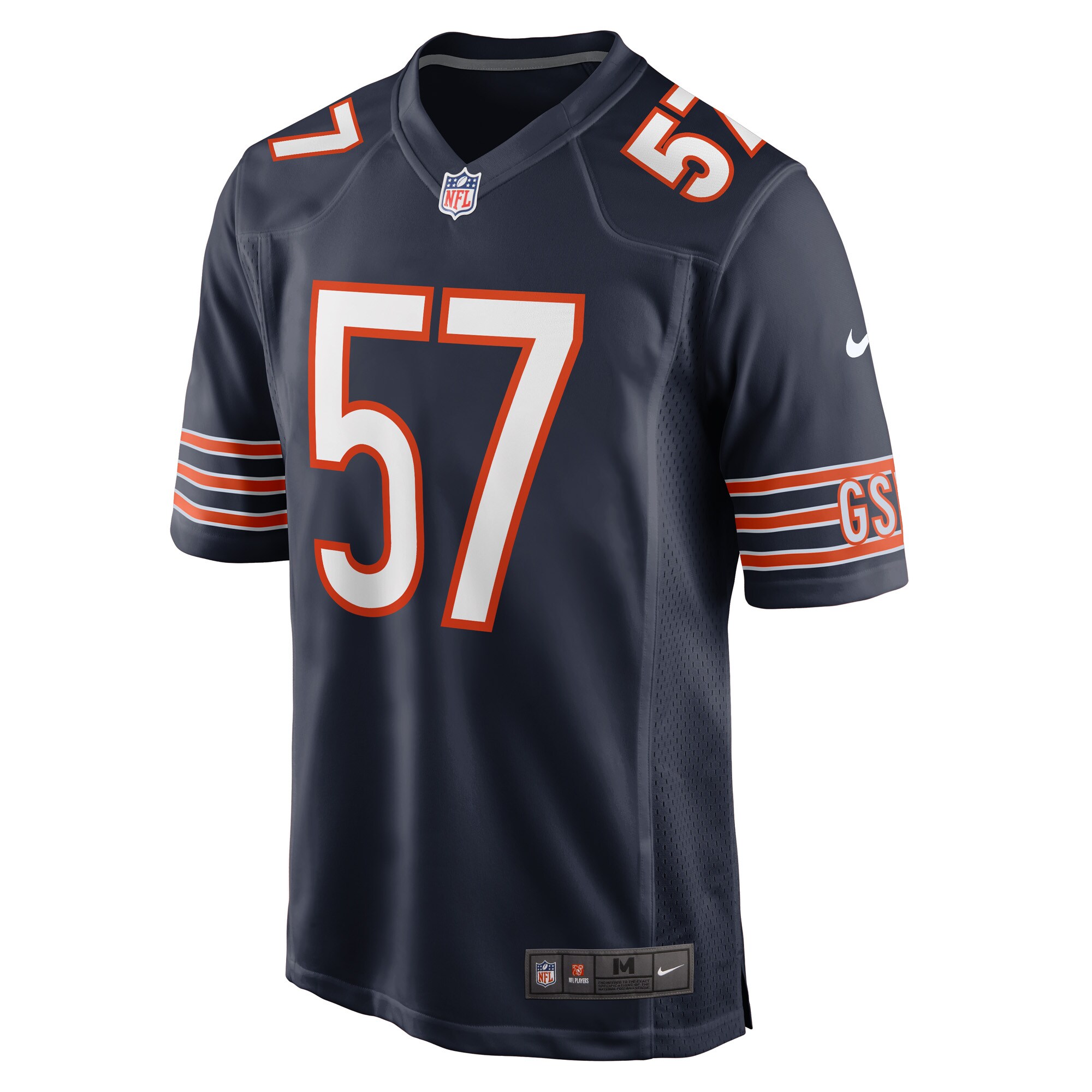 Alternative view of Men's Chicago Bears Jack Sanborn Navy Game Player Jersey JS3118 nicesnker