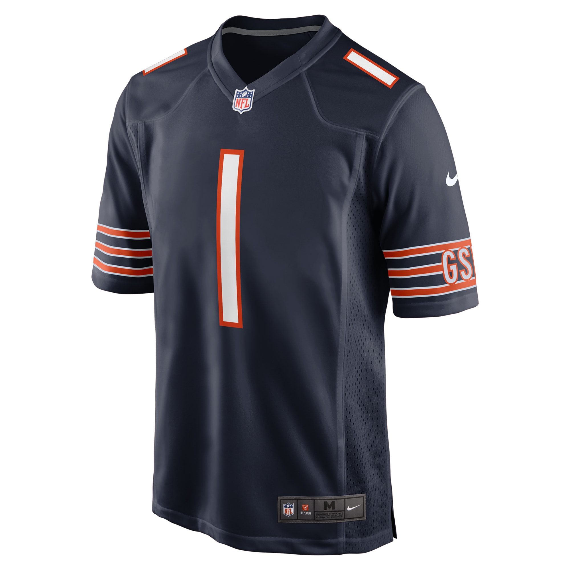 Alternative view of Men's Chicago Bears Jaylon Johnson Navy Game Jersey JS6864 nicesnker