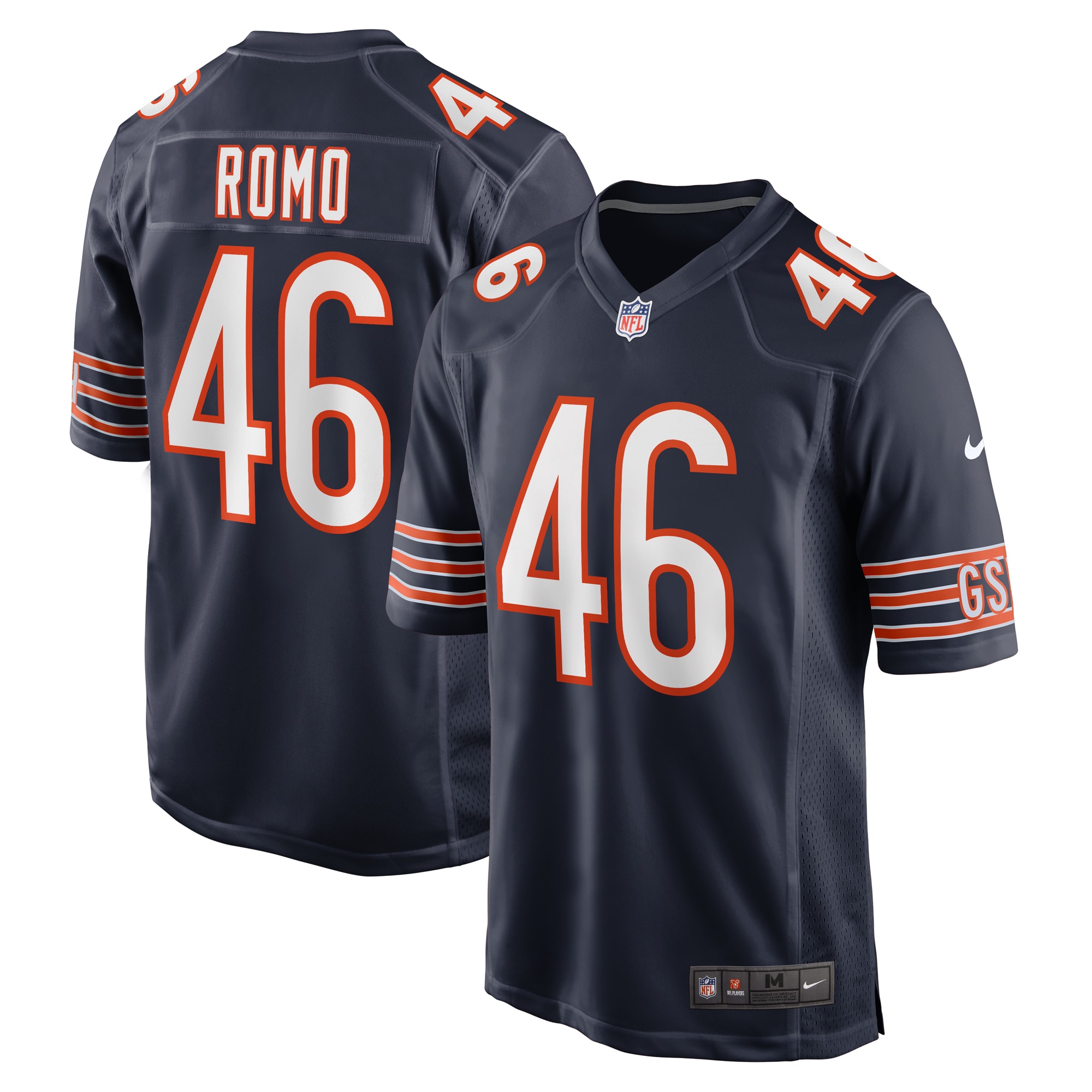 Men's Chicago Bears John Parker Romo Navy Team Game Jersey JS9364 nicesnker