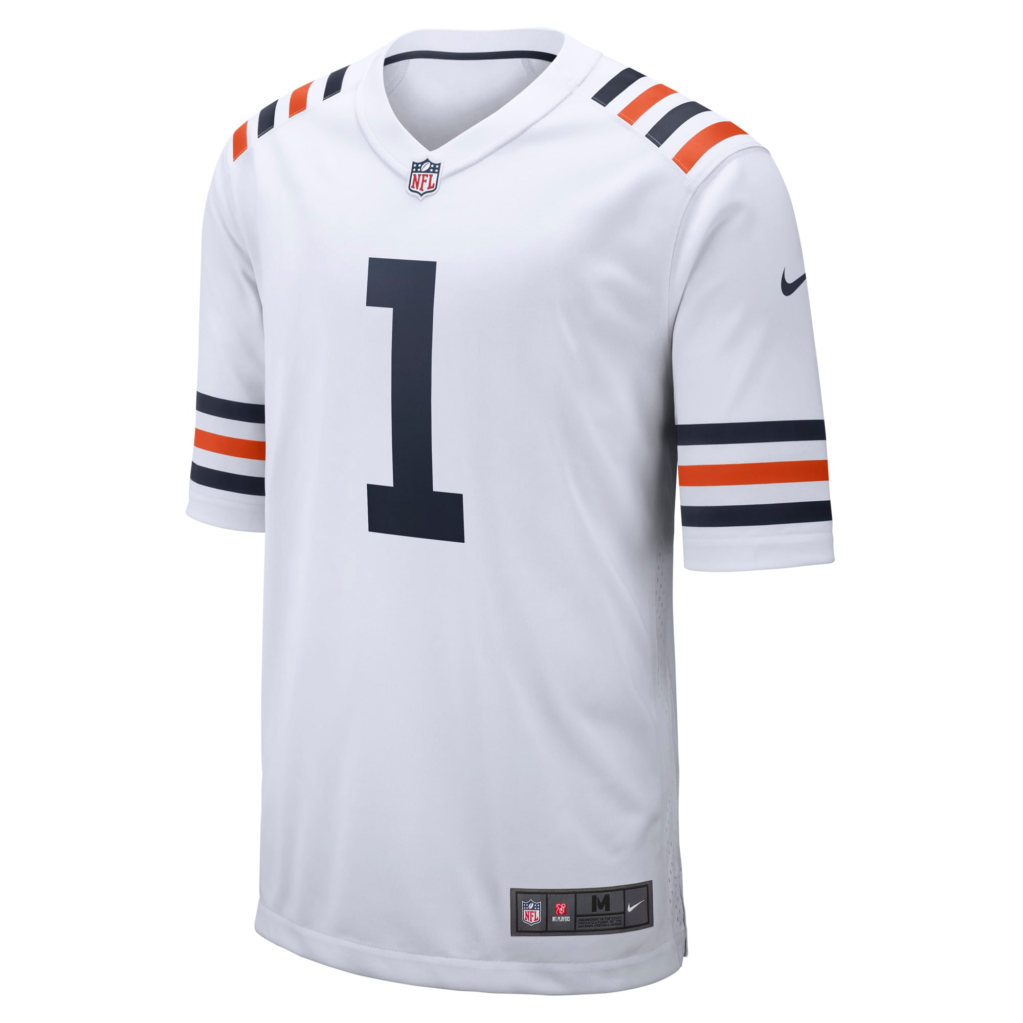 Alternative view of Men's Chicago Bears Justin Fields White Alternate Classic Game Jersey JS9490 nicesnker