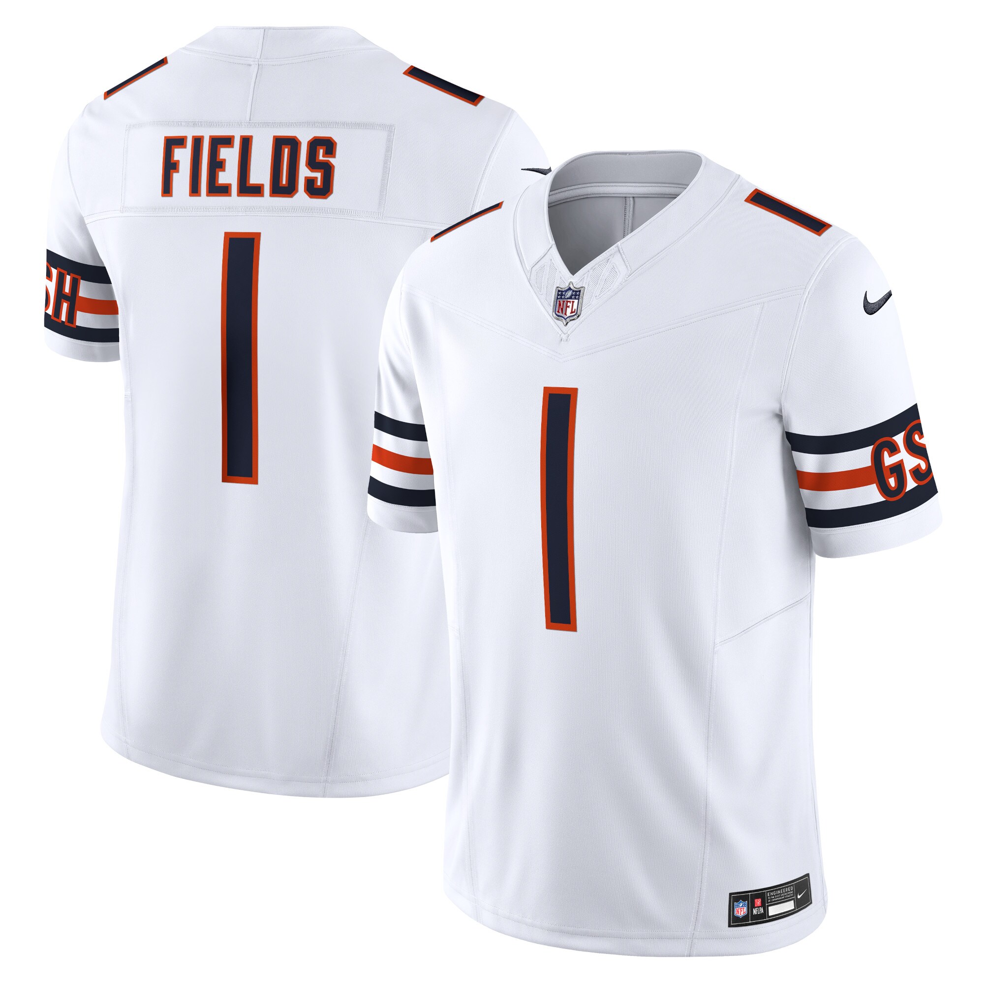 Men's Chicago Bears Justin Fields White Vapor F.U.S.E. Limited Jersey JS3983 nicesnker