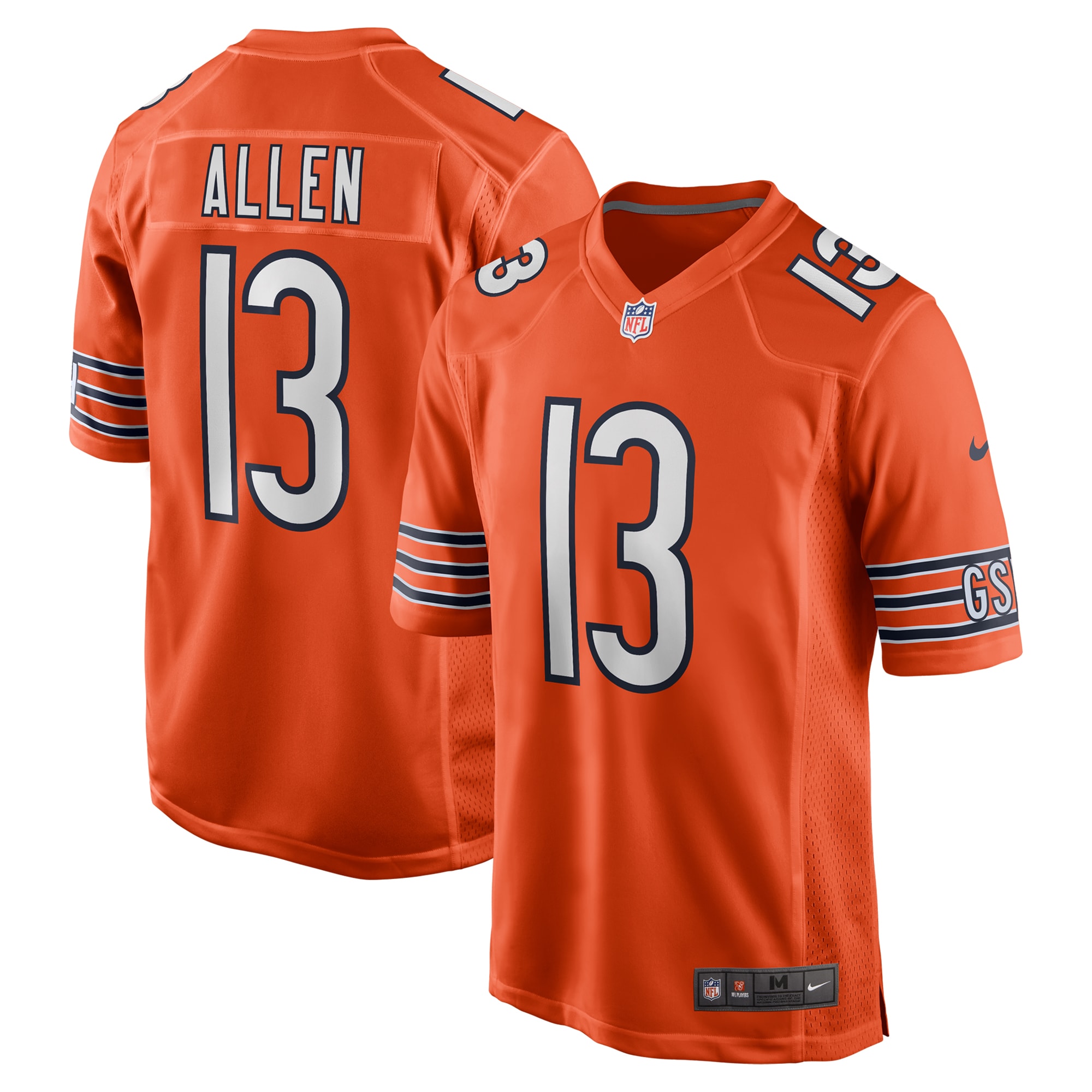 Men's Chicago Bears Keenan Allen Orange Alternate Game Jersey JS1563 nicesnker