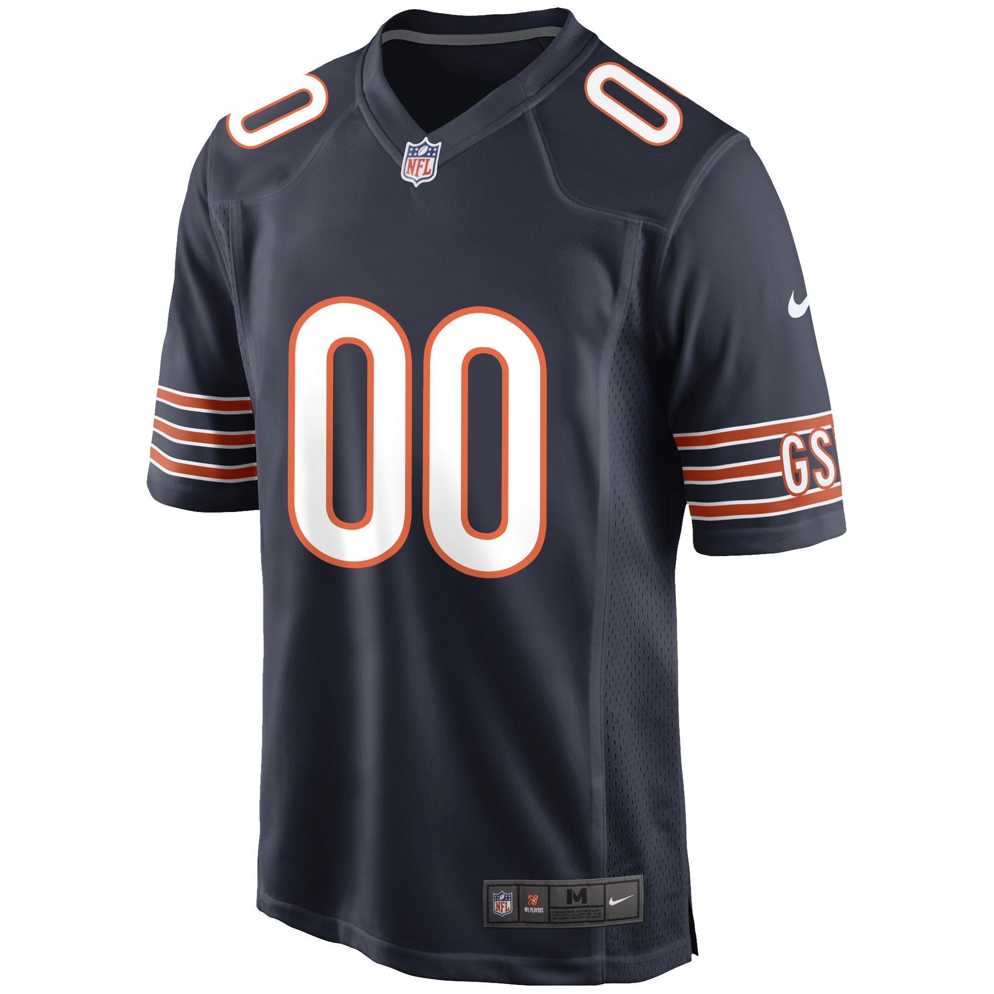 Alternative view of Men's Chicago Bears Navy Custom Game Jersey JS2193 nicesnker