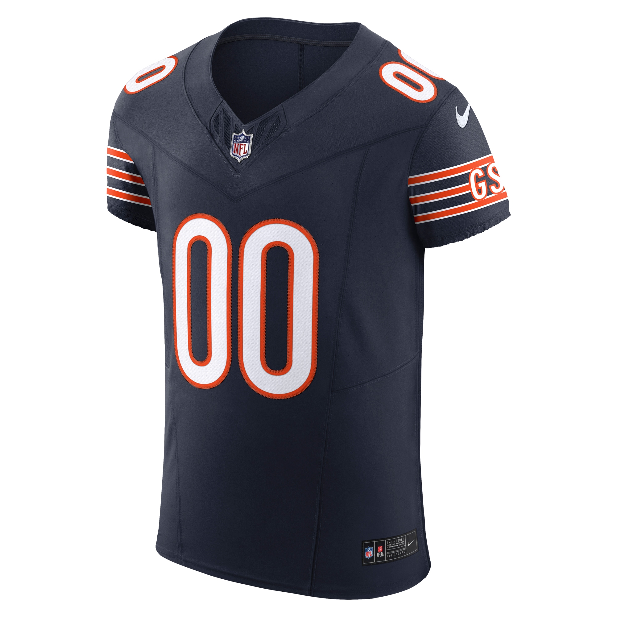 Alternative view of Men's Chicago Bears Navy Vapor F.U.S.E. Elite Custom Jersey JS7077 nicesnker