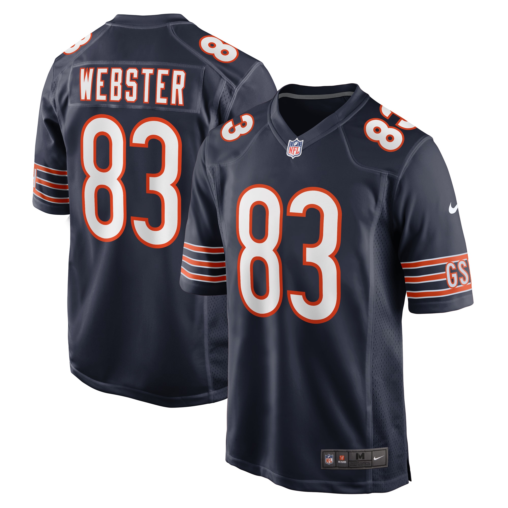 Men's Chicago Bears Nsimba Webster Navy Team Game Jersey JS9573 nicesnker
