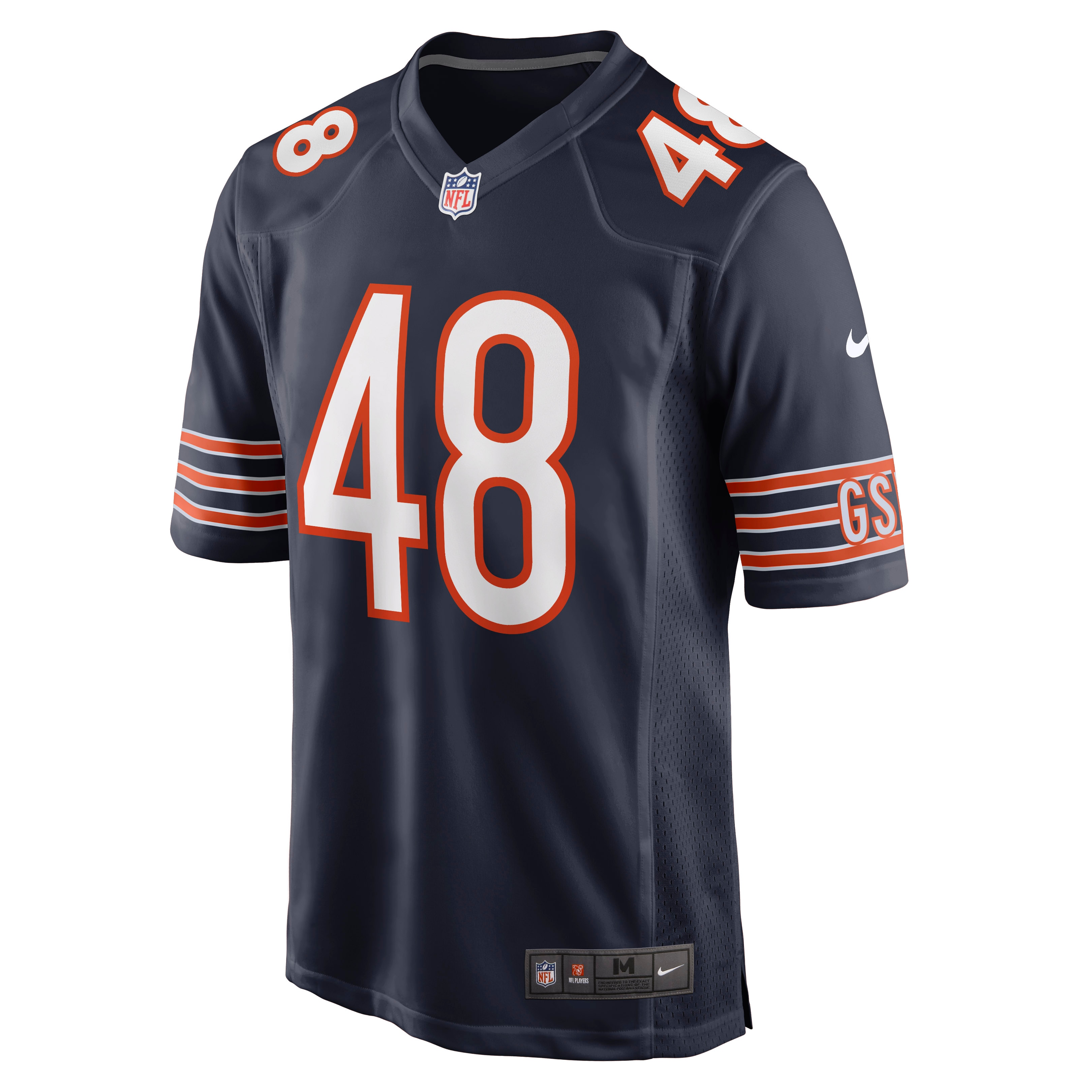 Alternative view of Men's Chicago Bears Patrick Scales Navy Game Jersey JS9501 nicesnker