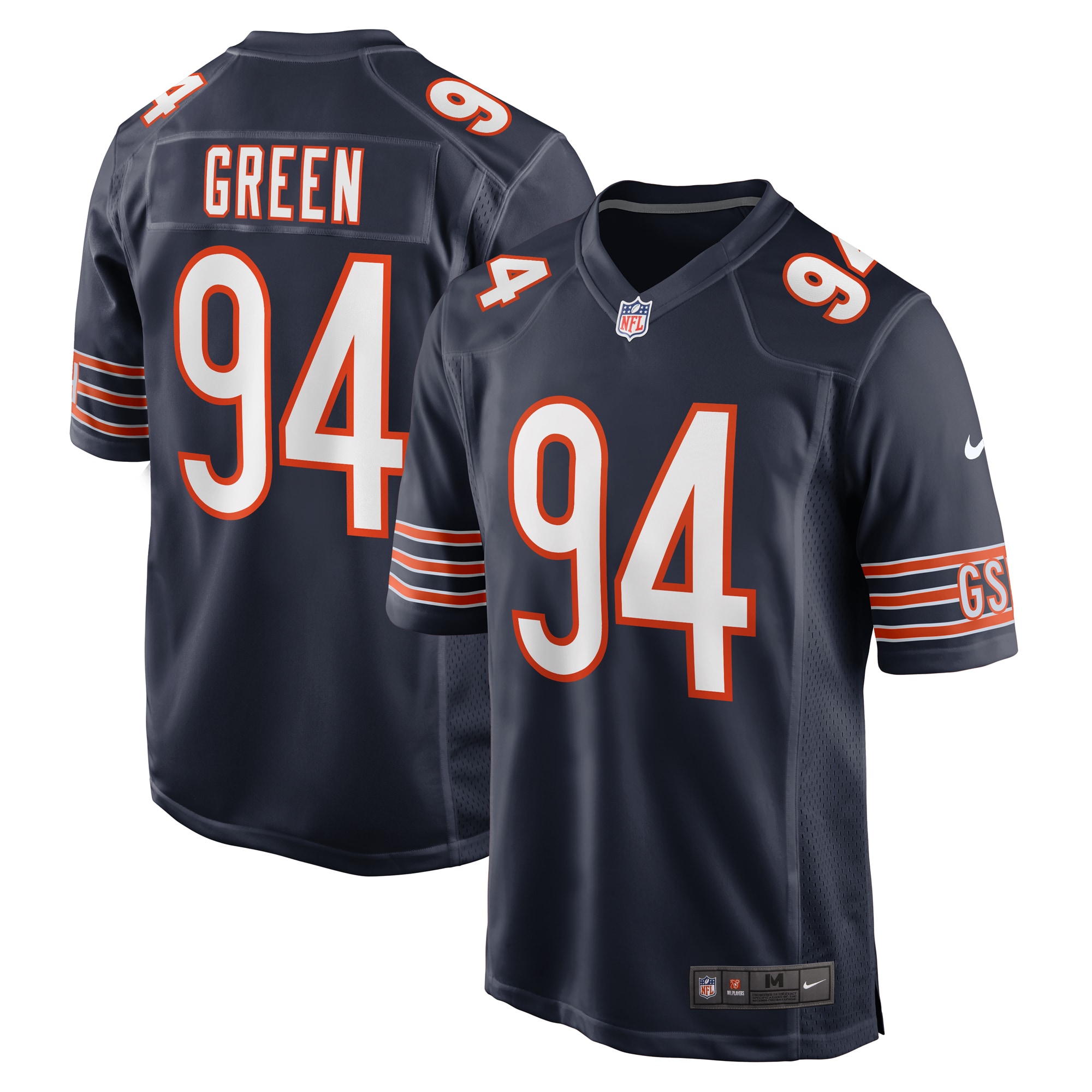 Men's Chicago Bears Rasheem Green Navy Game Jersey JS4055 nicesnker