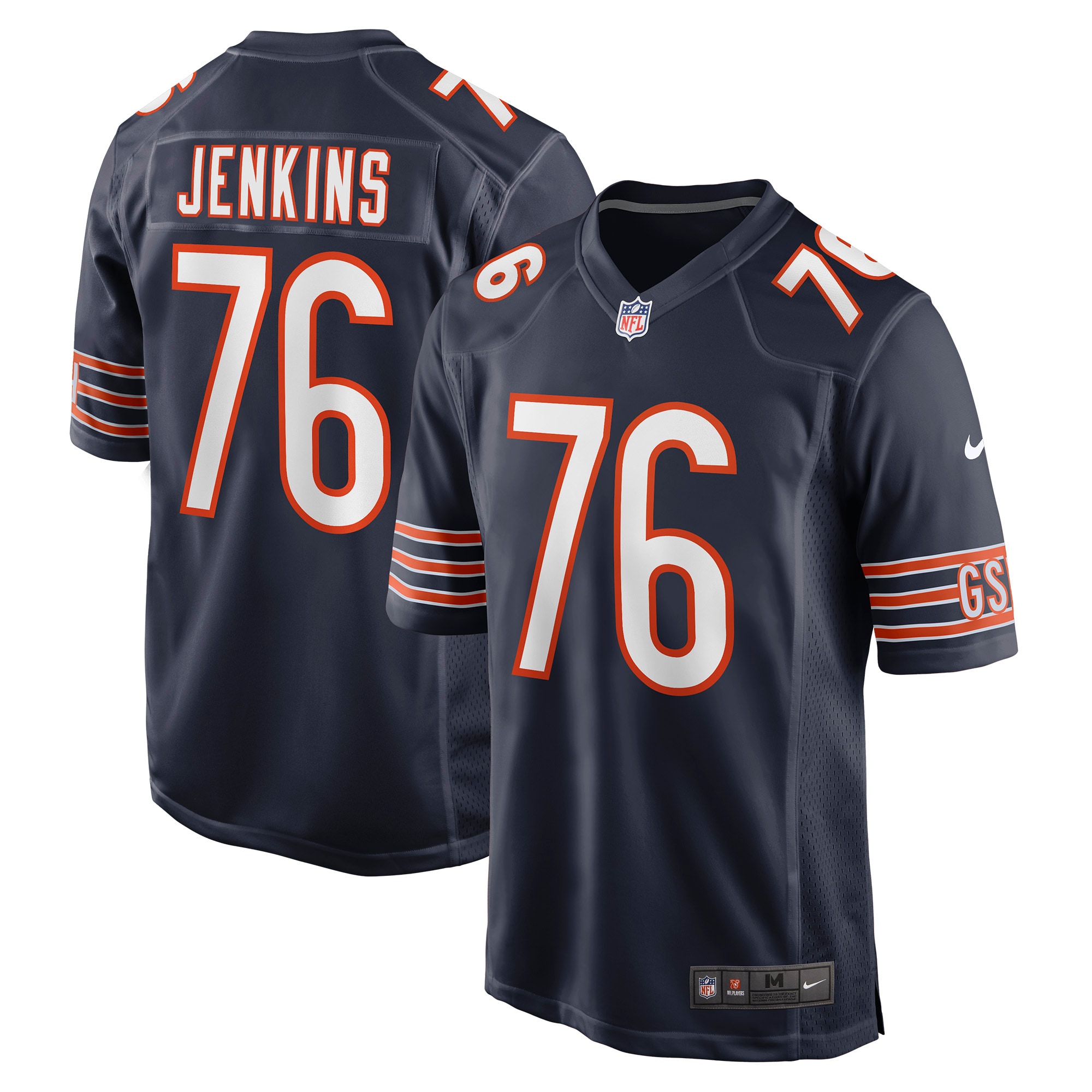 Men's Chicago Bears Teven Jenkins Navy Game Jersey JS3110 nicesnker