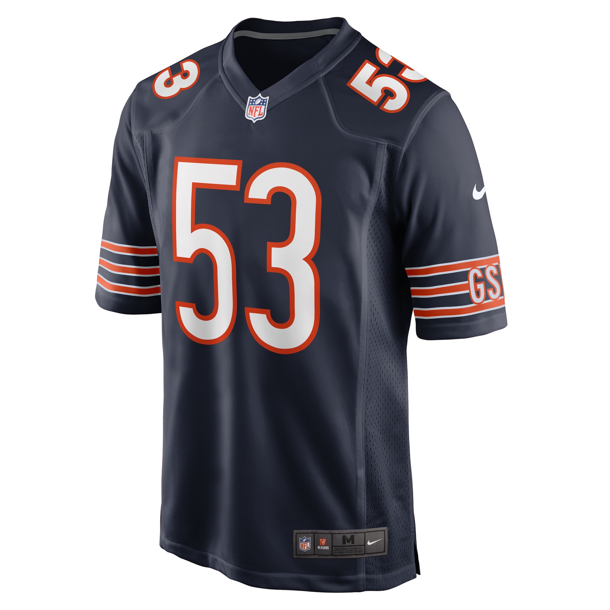 Alternative view of Men's Chicago Bears TJ Edwards Navy Game Player Jersey JS9124 nicesnker