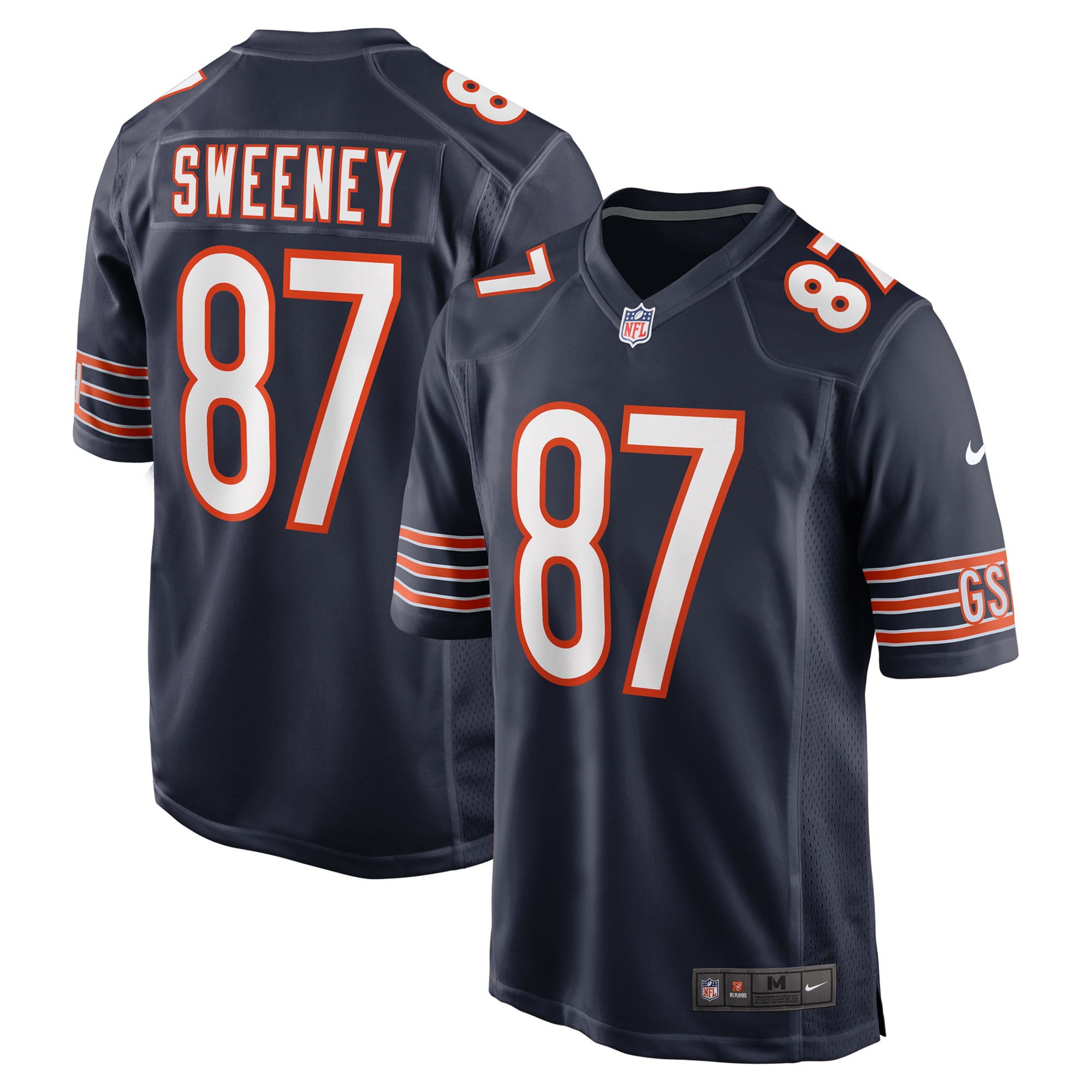 Men's Chicago Bears Tommy Sweeney Navy Game Jersey JS8377 nicesnker