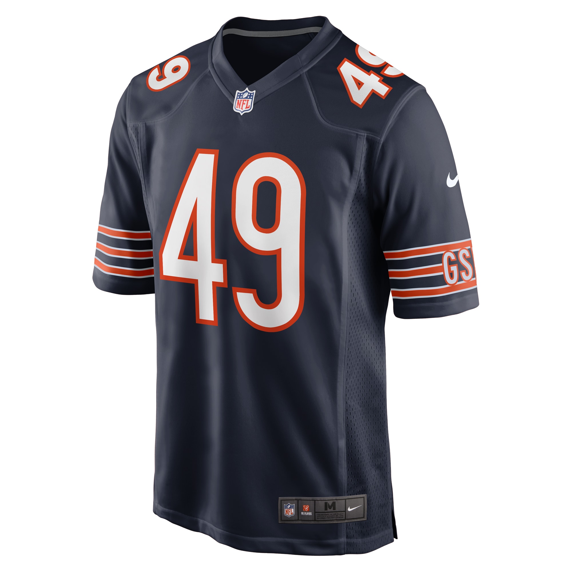 Alternative view of Men's Chicago Bears Tremaine Edmunds Navy Game Player Jersey JS4654 nicesnker