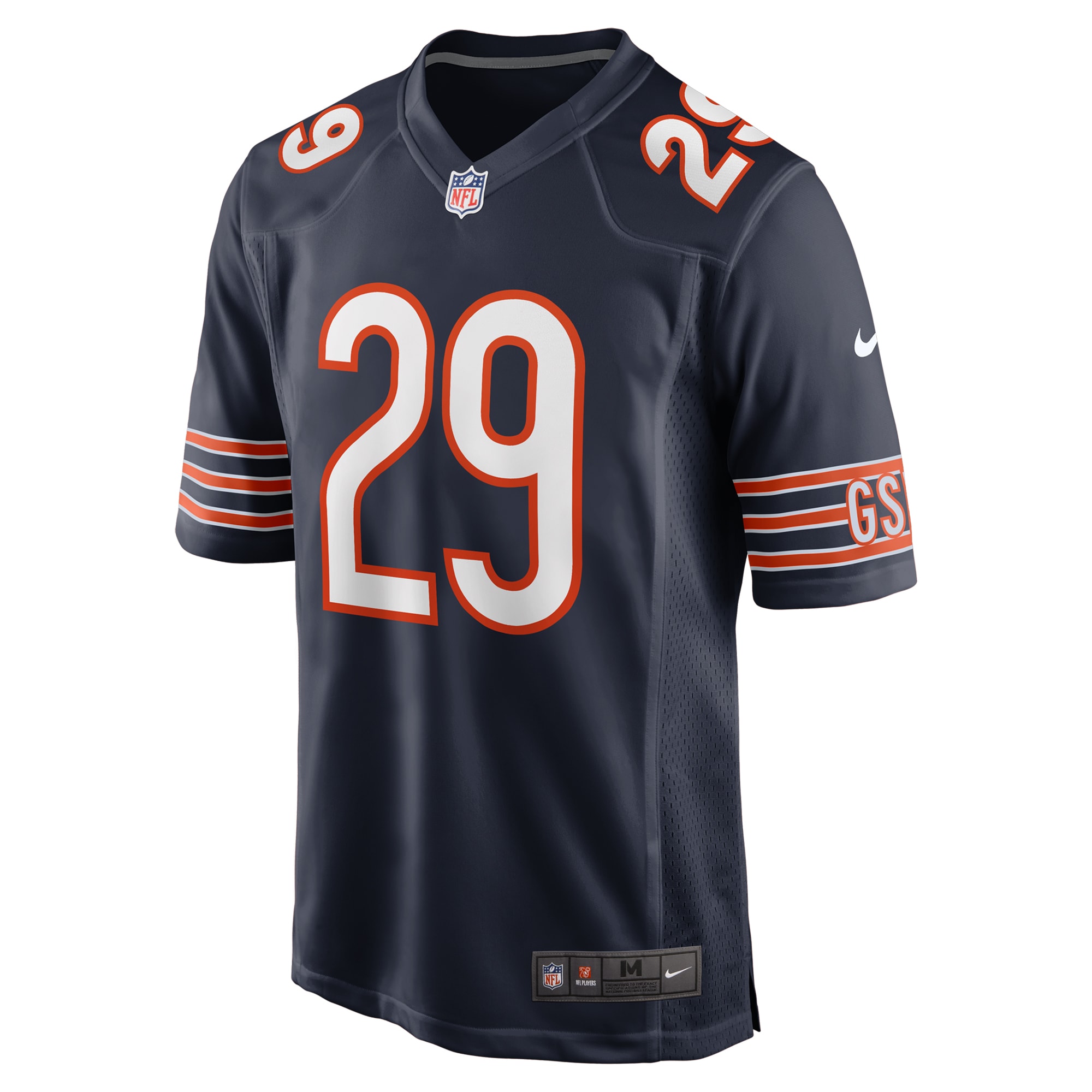 Alternative view of Men's Chicago Bears Tyrique Stevenson Navy Game Jersey JS6864 nicesnker