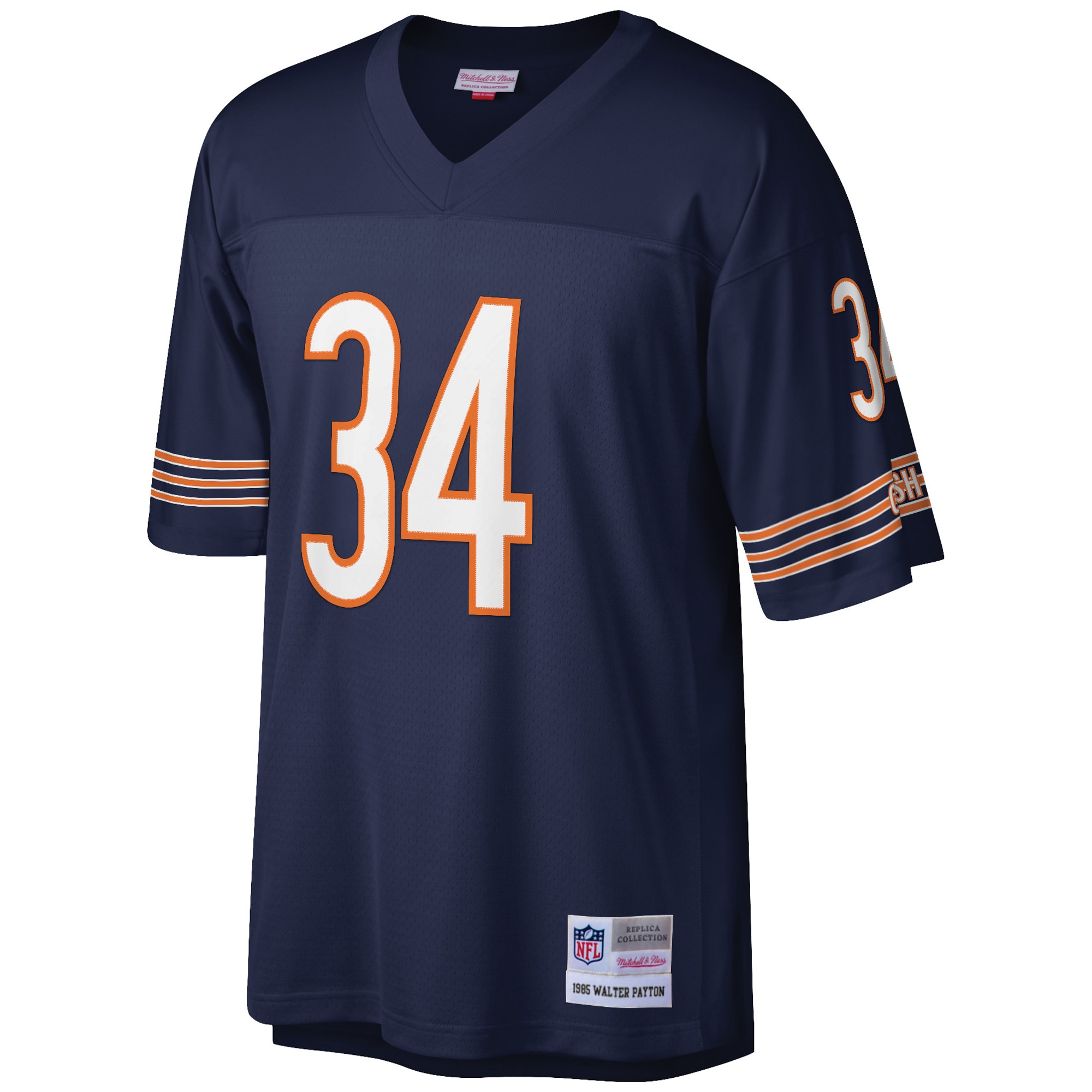 Alternative view of Men's Chicago Bears Walter Payton Mitchell & Ness Navy Big & Tall 1985 Retired Player Jersey JS9604 nicesnker