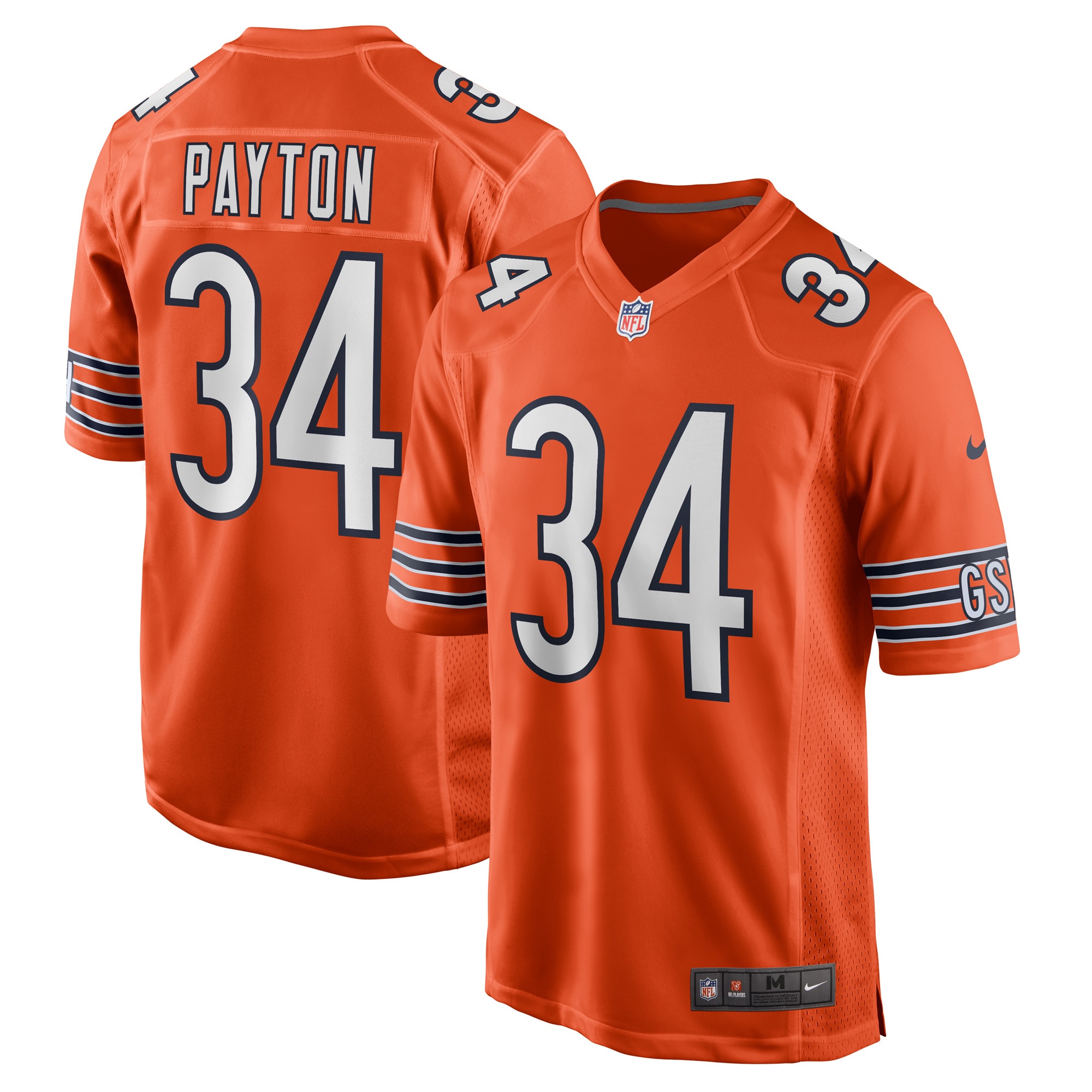 Men's Chicago Bears Walter Payton Orange Retired Player Jersey JS6200 nicesnker