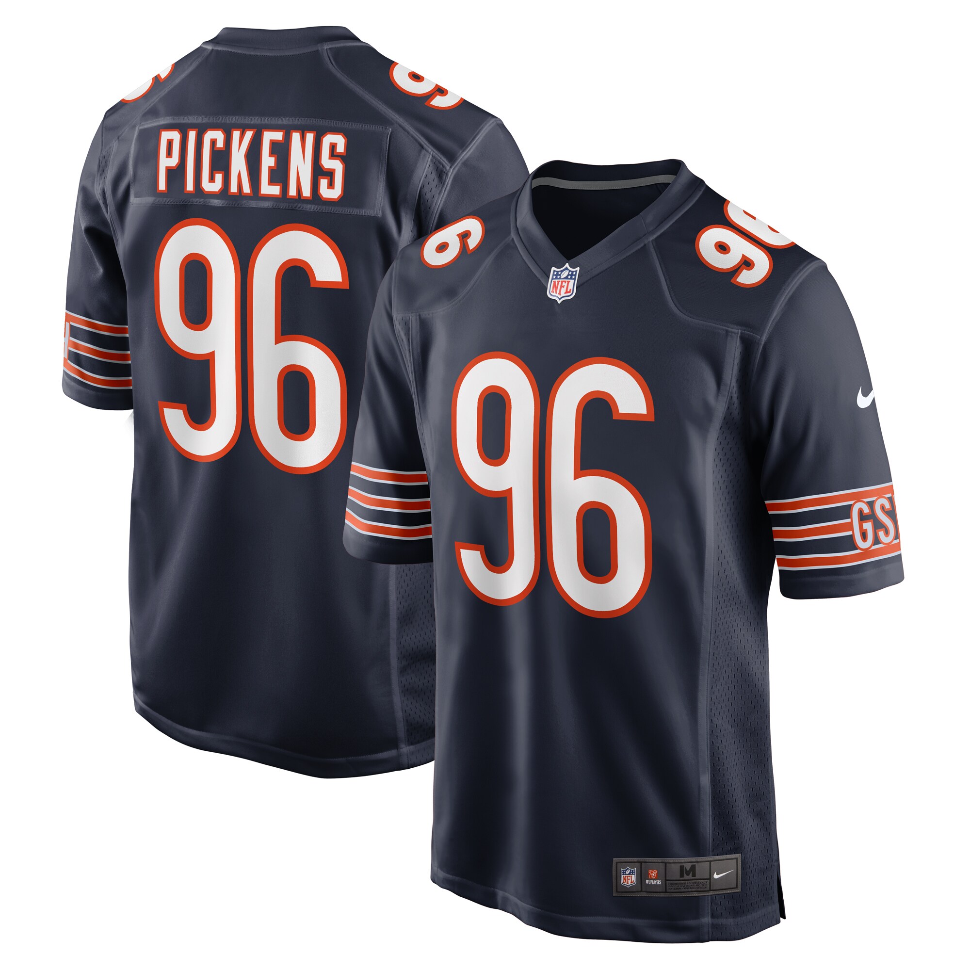 Men's Chicago Bears Zacch Pickens Navy Team Game Jersey JS2638 nicesnker