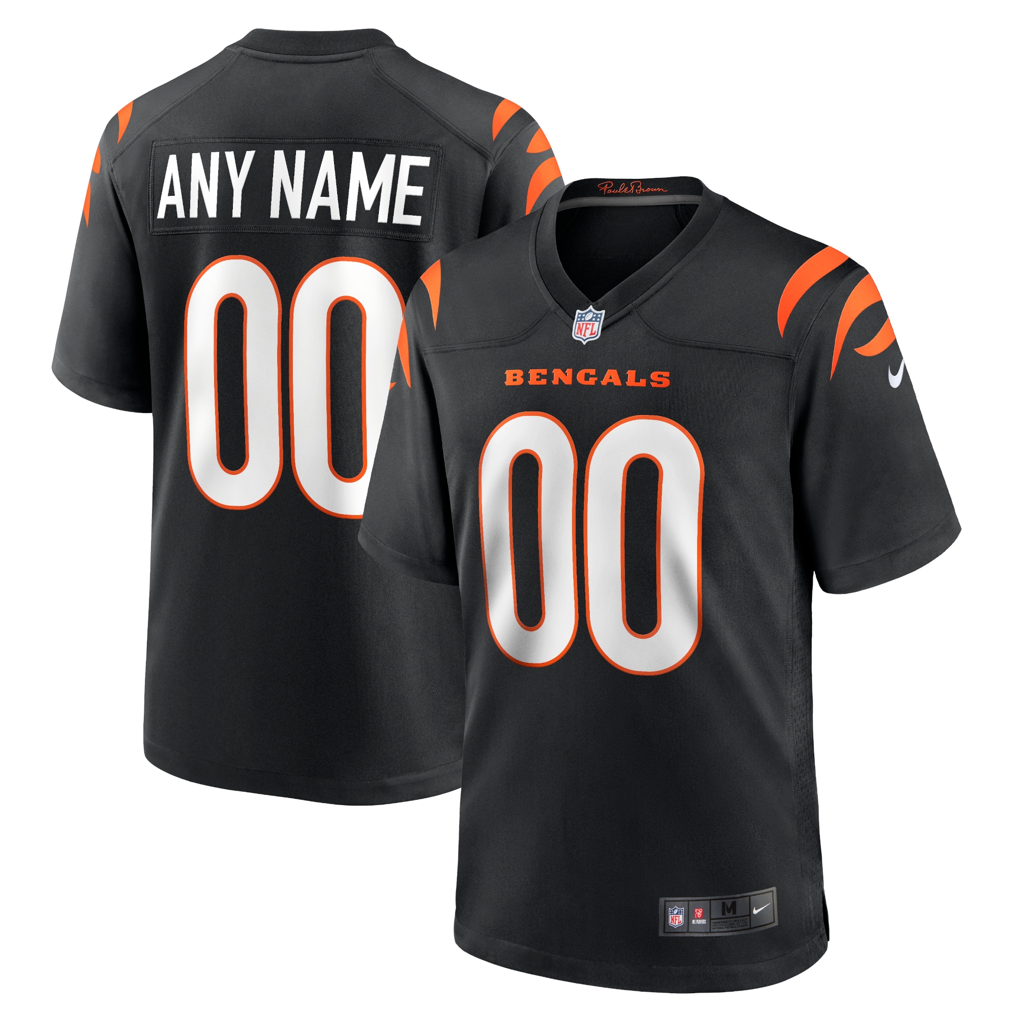 Men's Cincinnati Bengals Black Game Custom Jersey JS4091 nicesnker