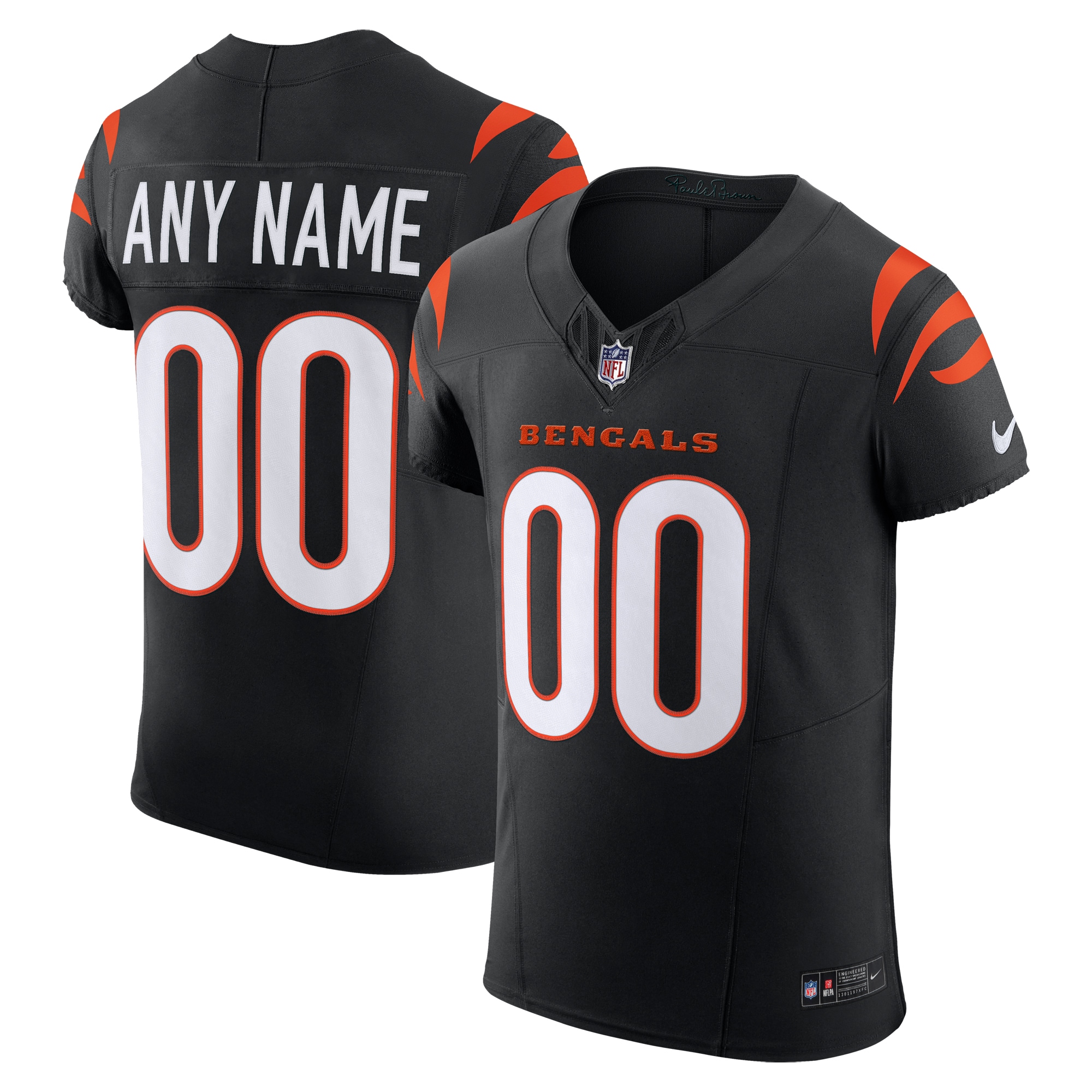 Men's Cincinnati Bengals Black Team Vapor F.U.S.E. Elite Custom Jersey JS5961 nicesnker