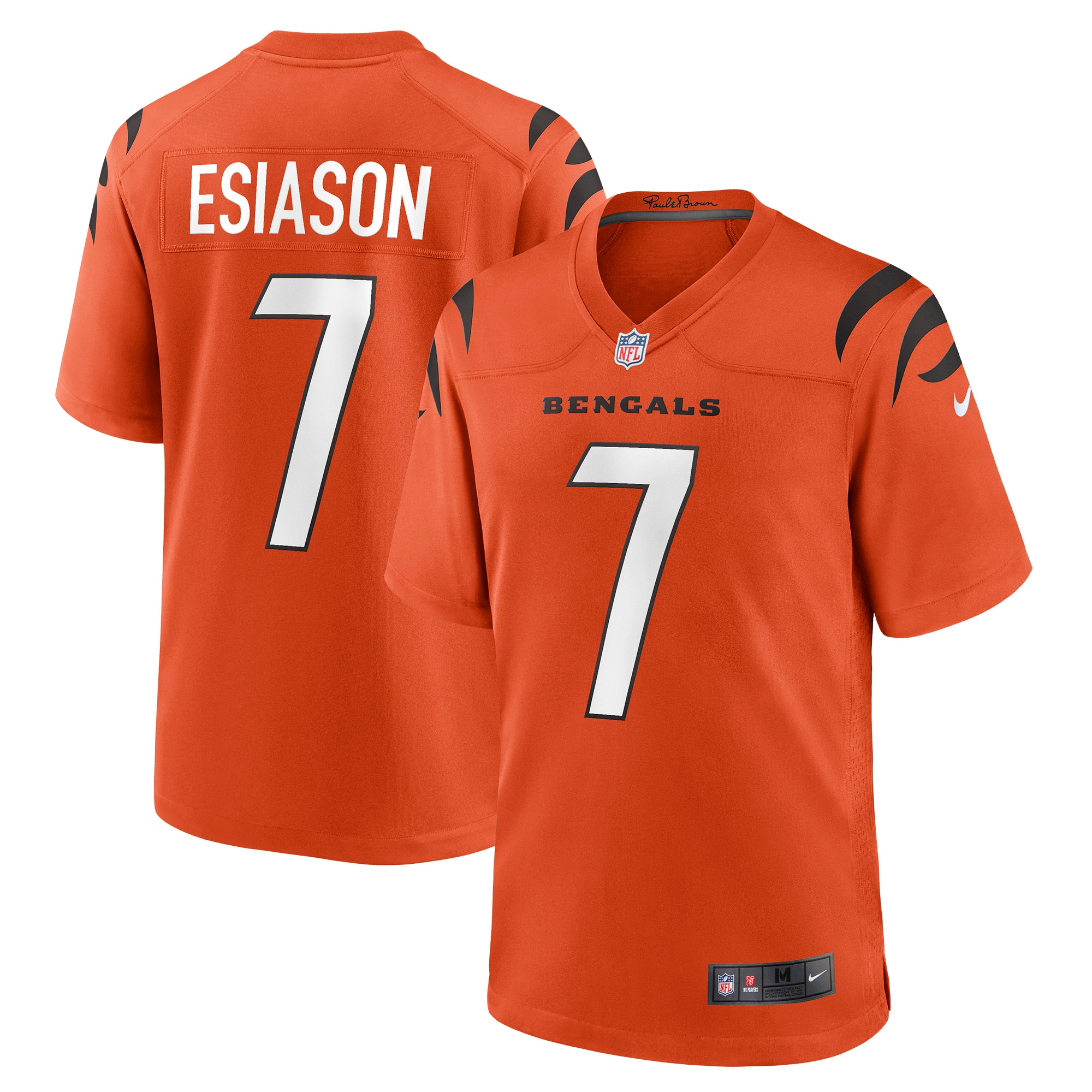 Men's Cincinnati Bengals Boomer Esiason Orange Retired Player Alternate Game Jersey JS9313 nicesnker