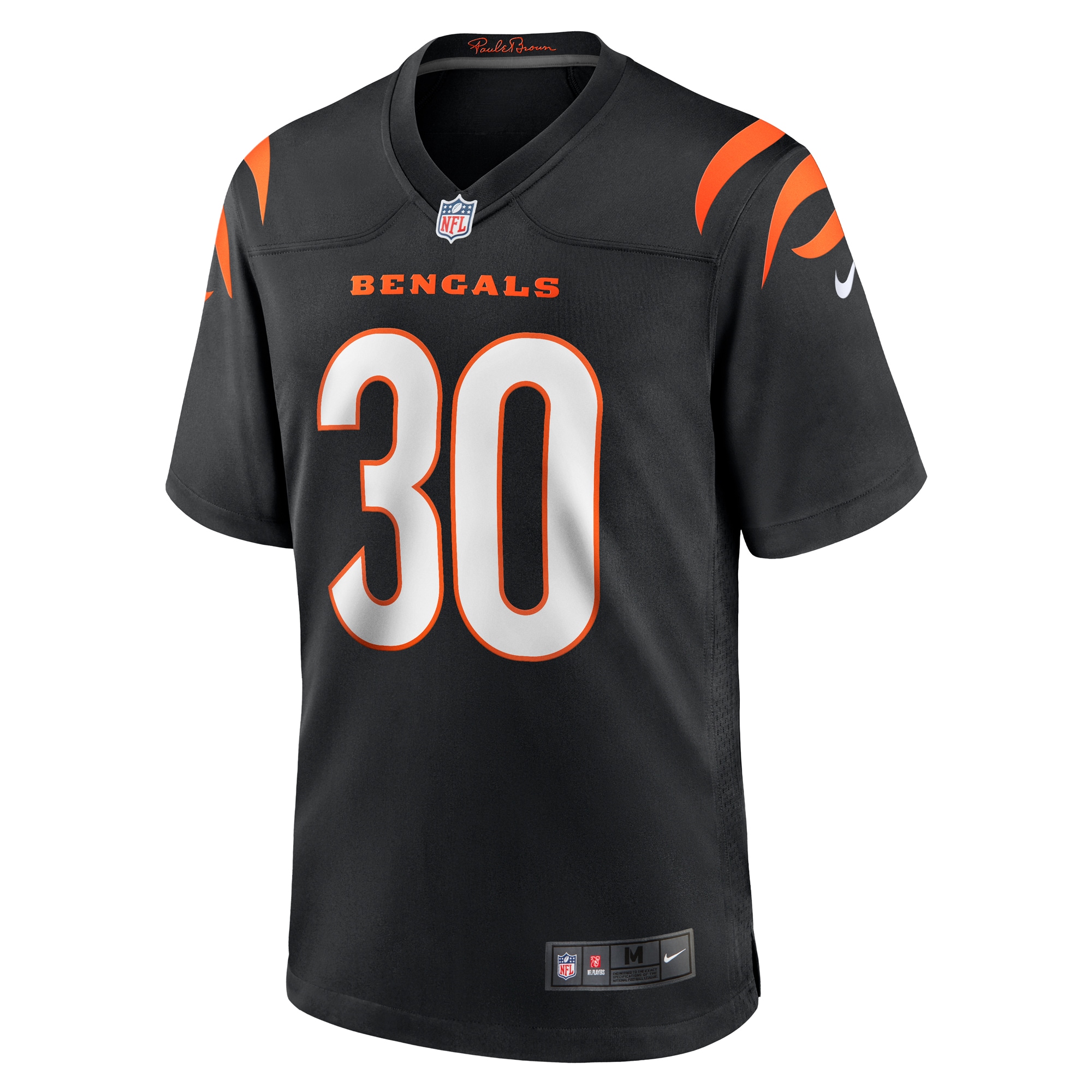 Alternative view of Men's Cincinnati Bengals Chase Brown Black Team Game Jersey JS2255 nicesnker