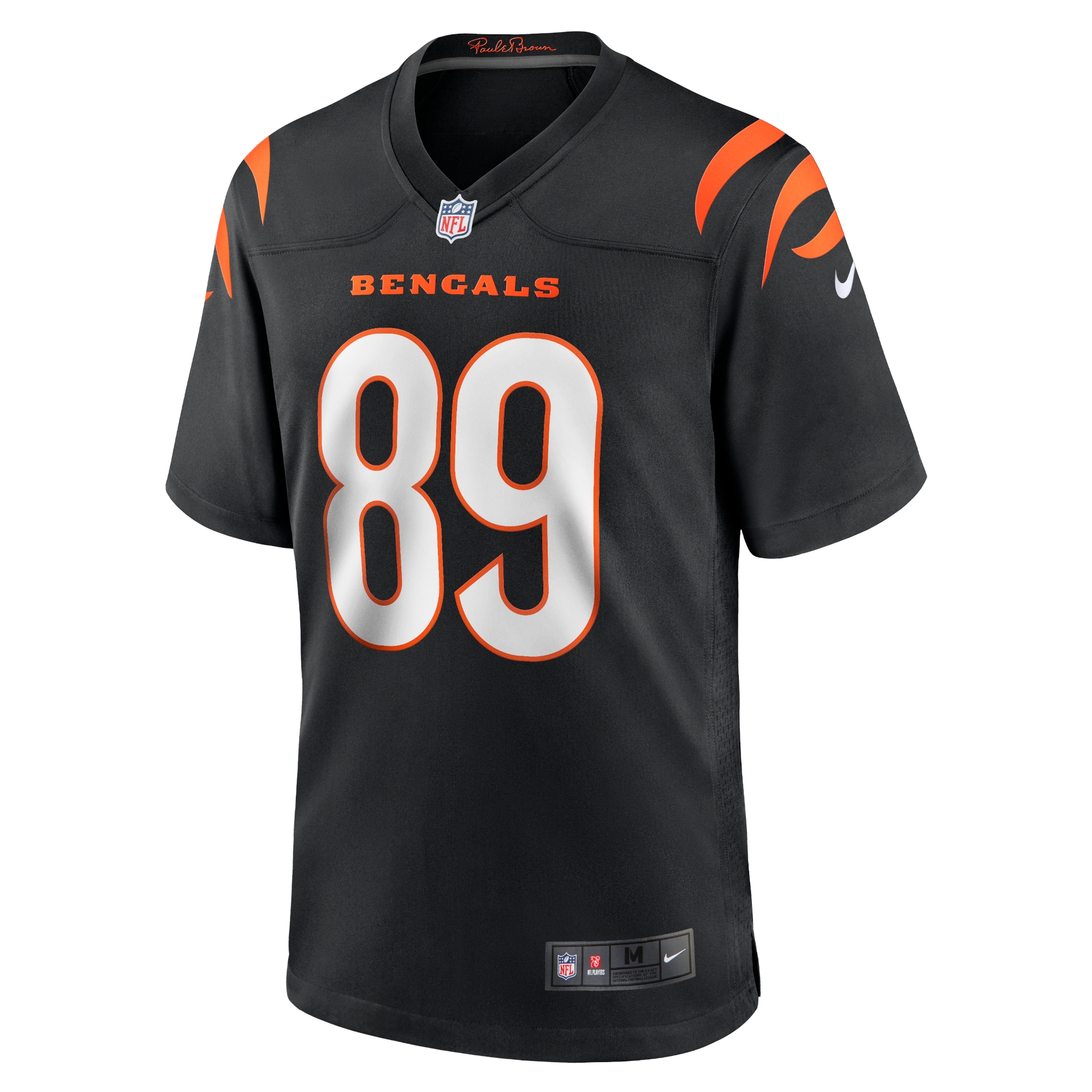 Alternative view of Men's Cincinnati Bengals Drew Sample Black Game Jersey JS1240 nicesnker