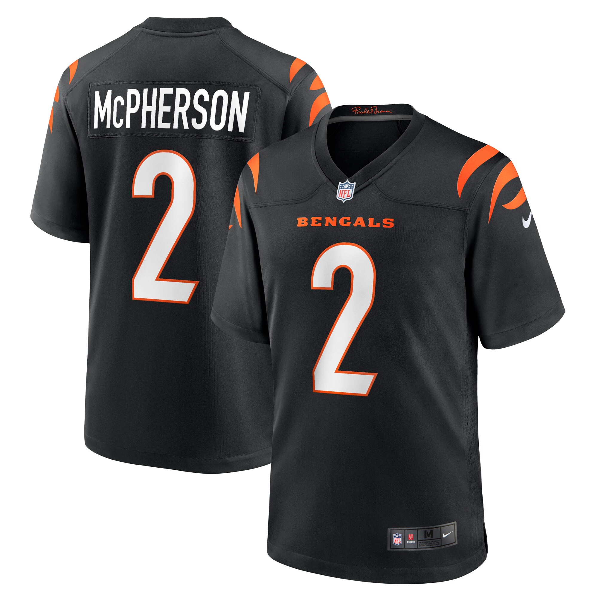 Men's Cincinnati Bengals Evan McPherson Black Game Jersey JS6352 nicesnker