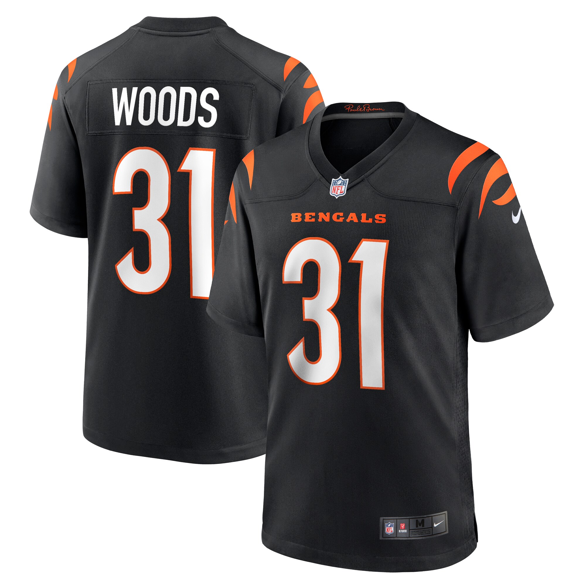Men's Cincinnati Bengals Ickey Woods Black Retired Player Game Jersey JS9566 nicesnker