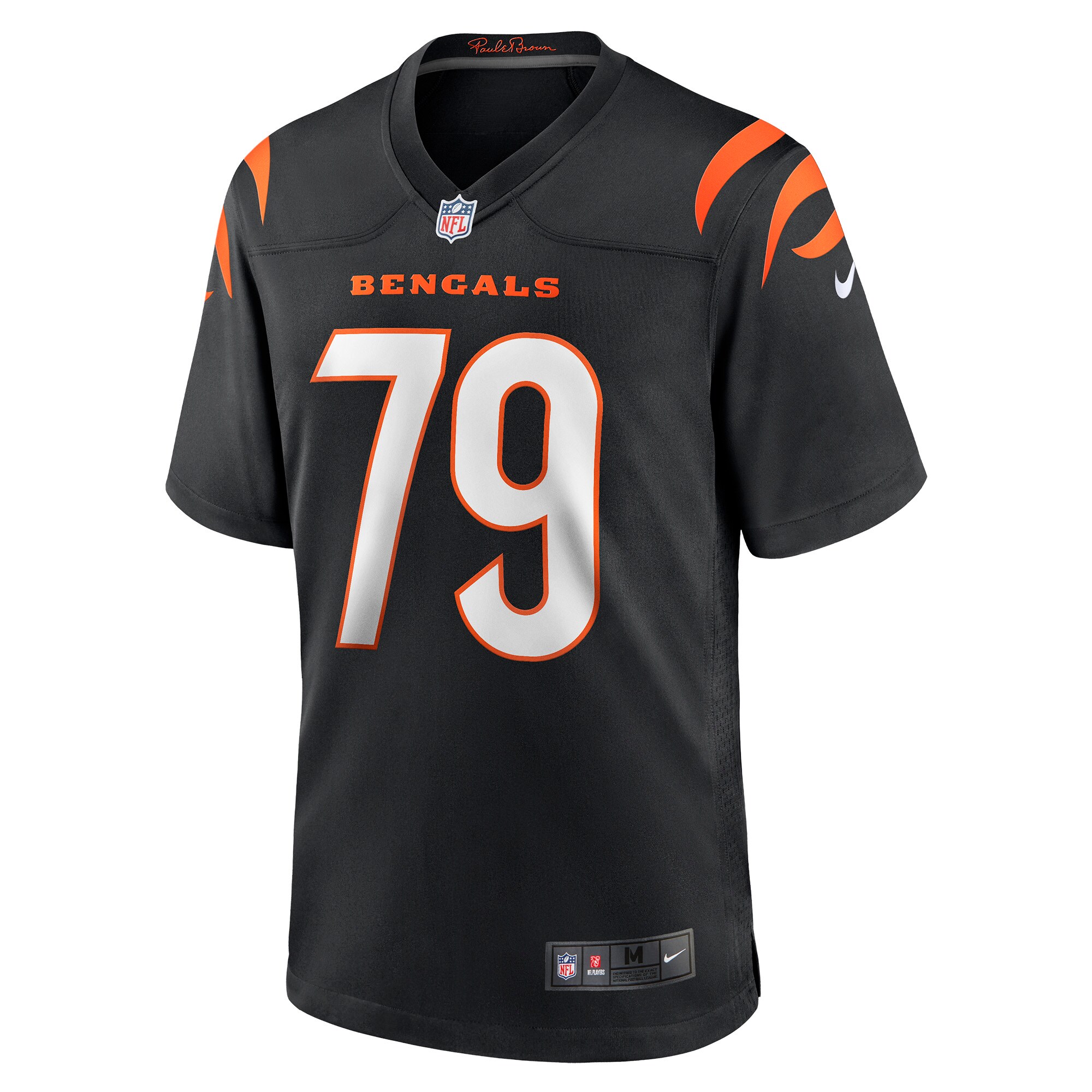 Alternative view of Men's Cincinnati Bengals Jackson Carman Black Game Jersey JS5595 nicesnker