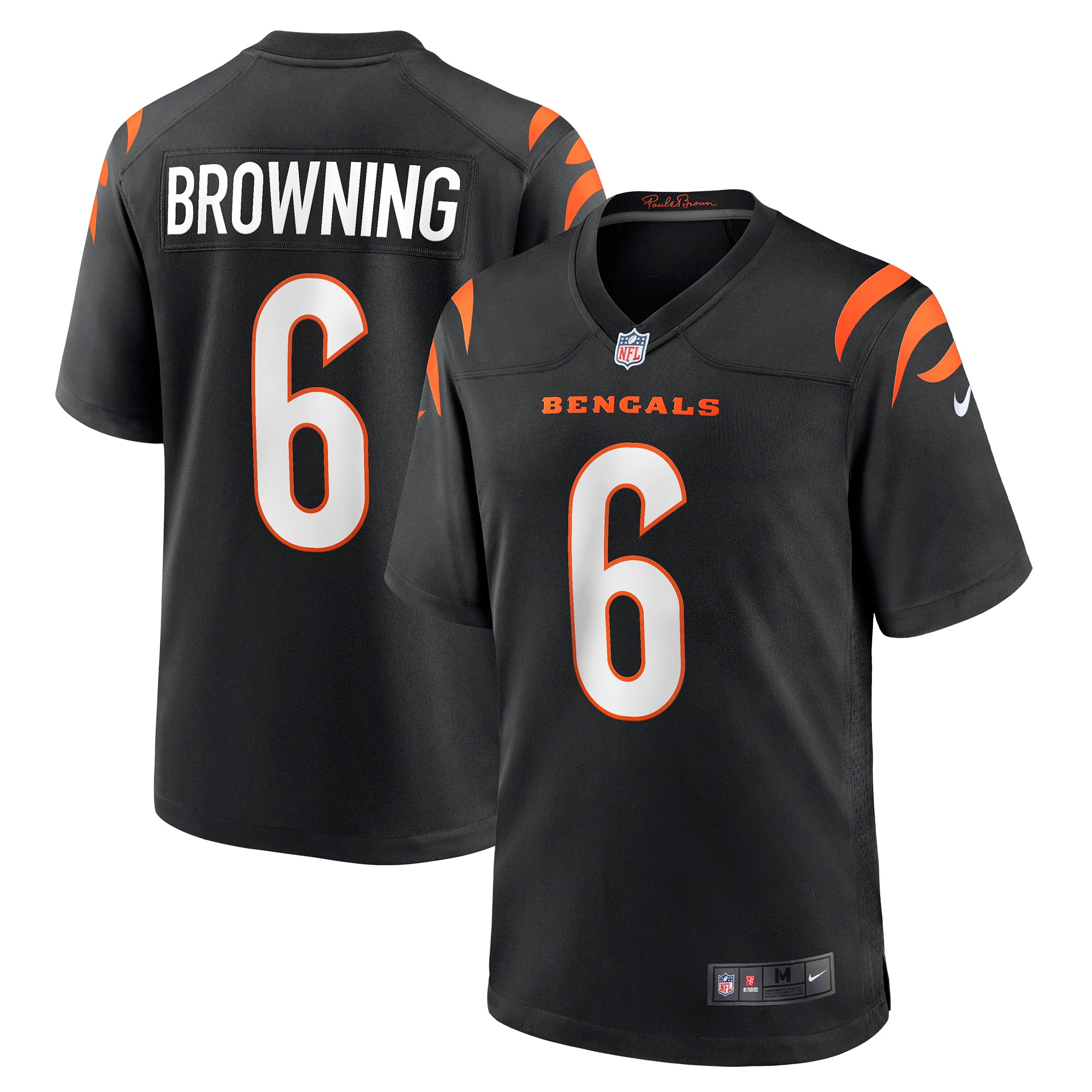Men's Cincinnati Bengals Jake Browning Black Game Jersey JS9153 nicesnker