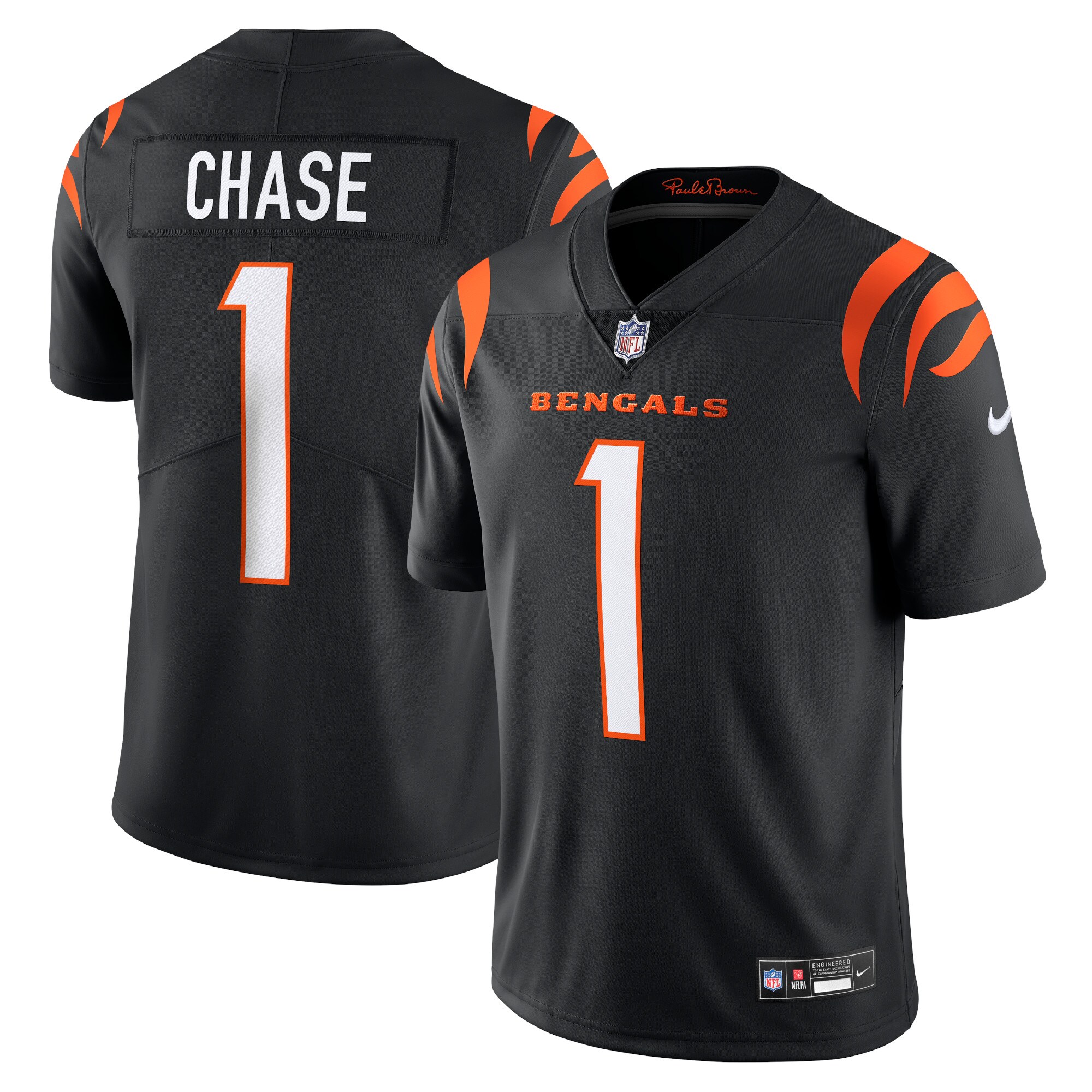 Men's Cincinnati Bengals Ja'Marr Chase Black Vapor Untouchable Limited Jersey JS5505 nicesnker