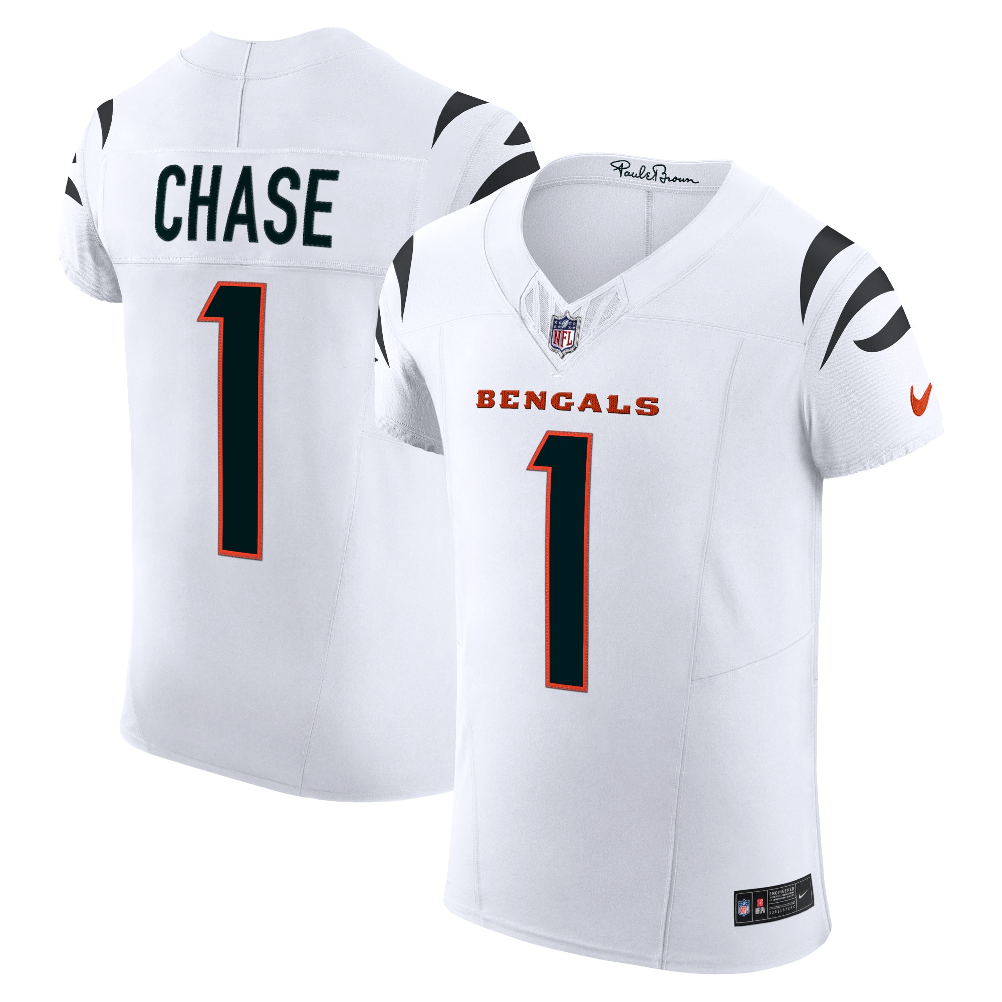 Men's Cincinnati Bengals Ja'Marr Chase White Vapor F.U.S.E. Elite Jersey JS9630 nicesnker