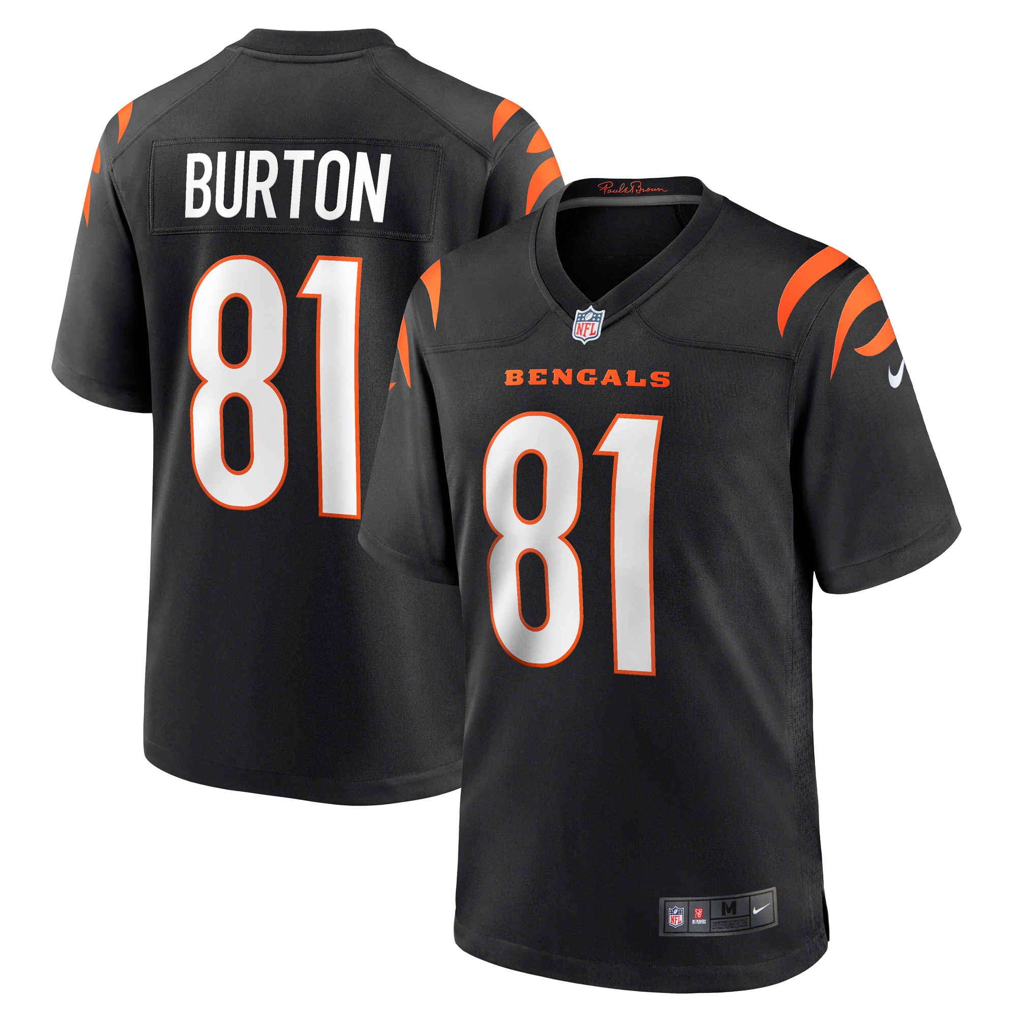 Men's Cincinnati Bengals Jermaine Burton Black Game Jersey JS8023 nicesnker