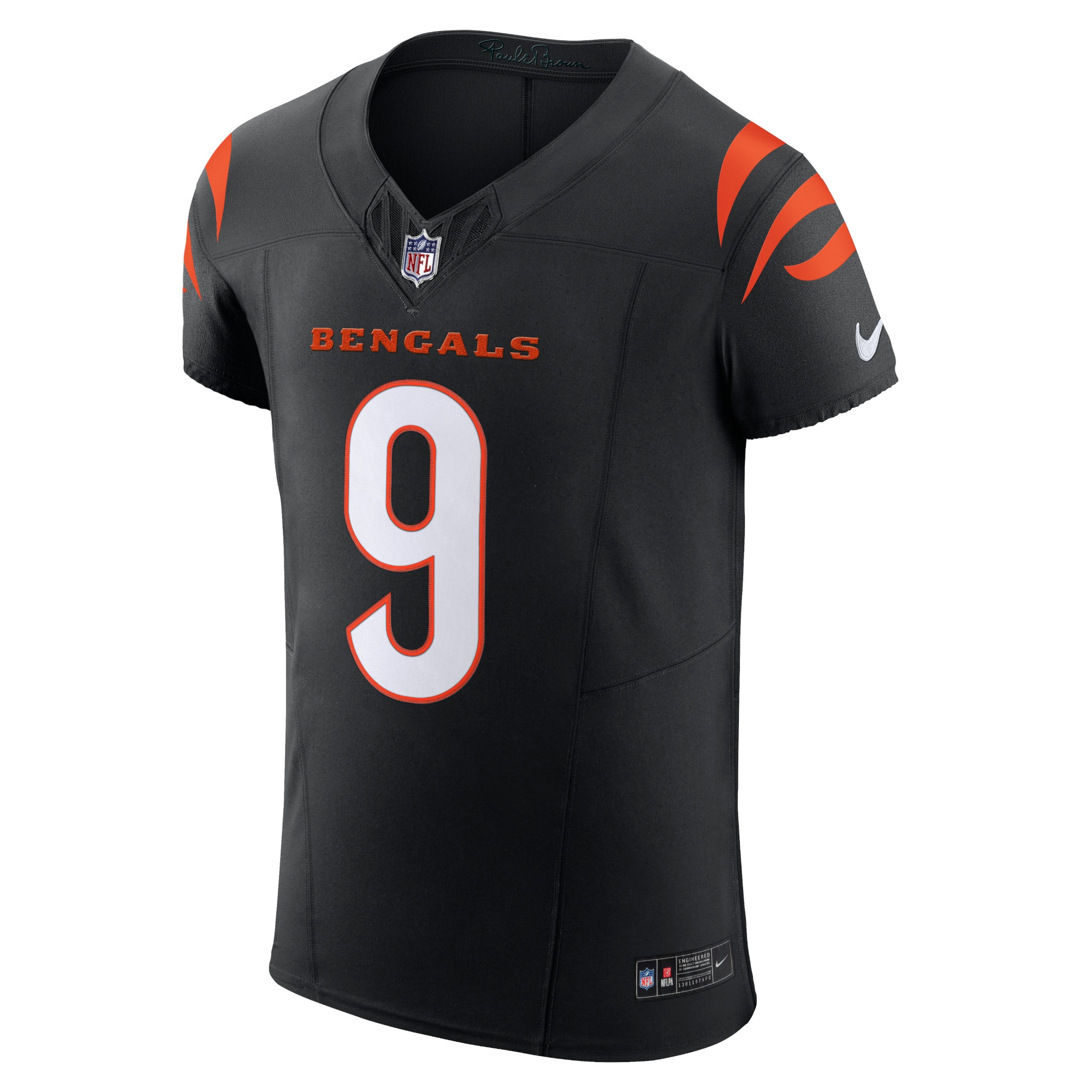 Alternative view of Men's Cincinnati Bengals Joe Burrow Black Vapor F.U.S.E. Elite Jersey JS5568 nicesnker