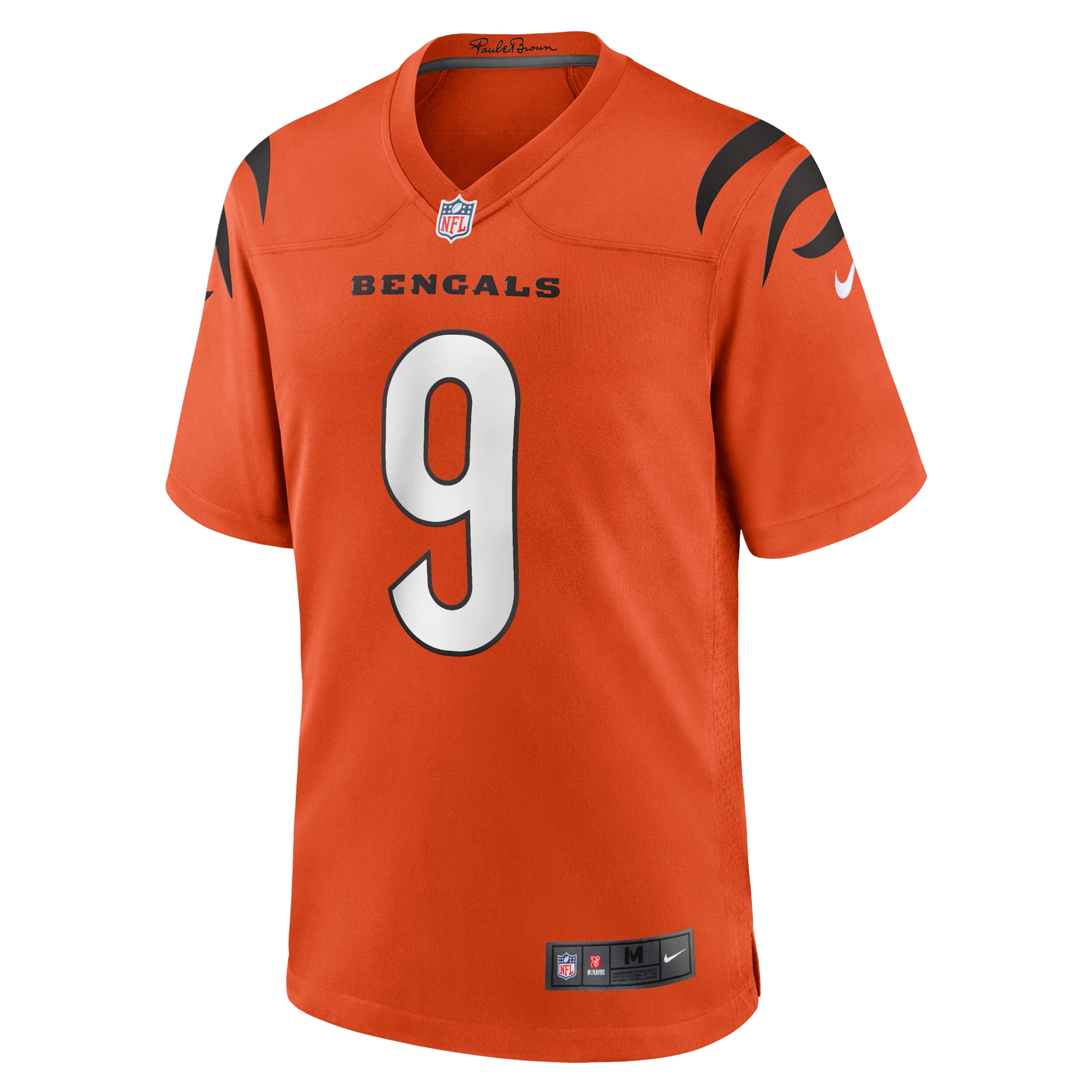 Alternative view of Men's Cincinnati Bengals Joe Burrow Orange Alternate Game Jersey JS7504 nicesnker