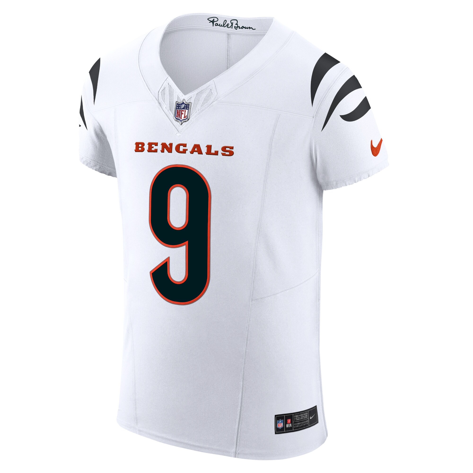 Alternative view of Men's Cincinnati Bengals Joe Burrow White Vapor F.U.S.E. Elite Jersey JS9552 nicesnker