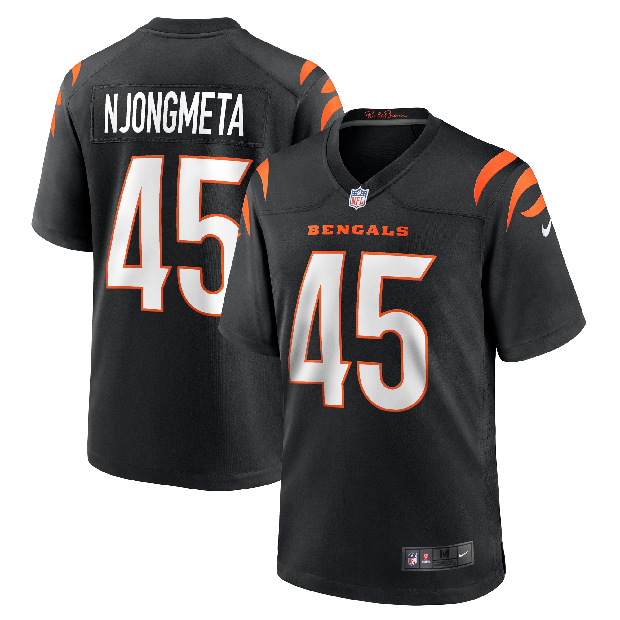 Men's Cincinnati Bengals Maema Njongmeta Black Game Jersey JS7919 nicesnker