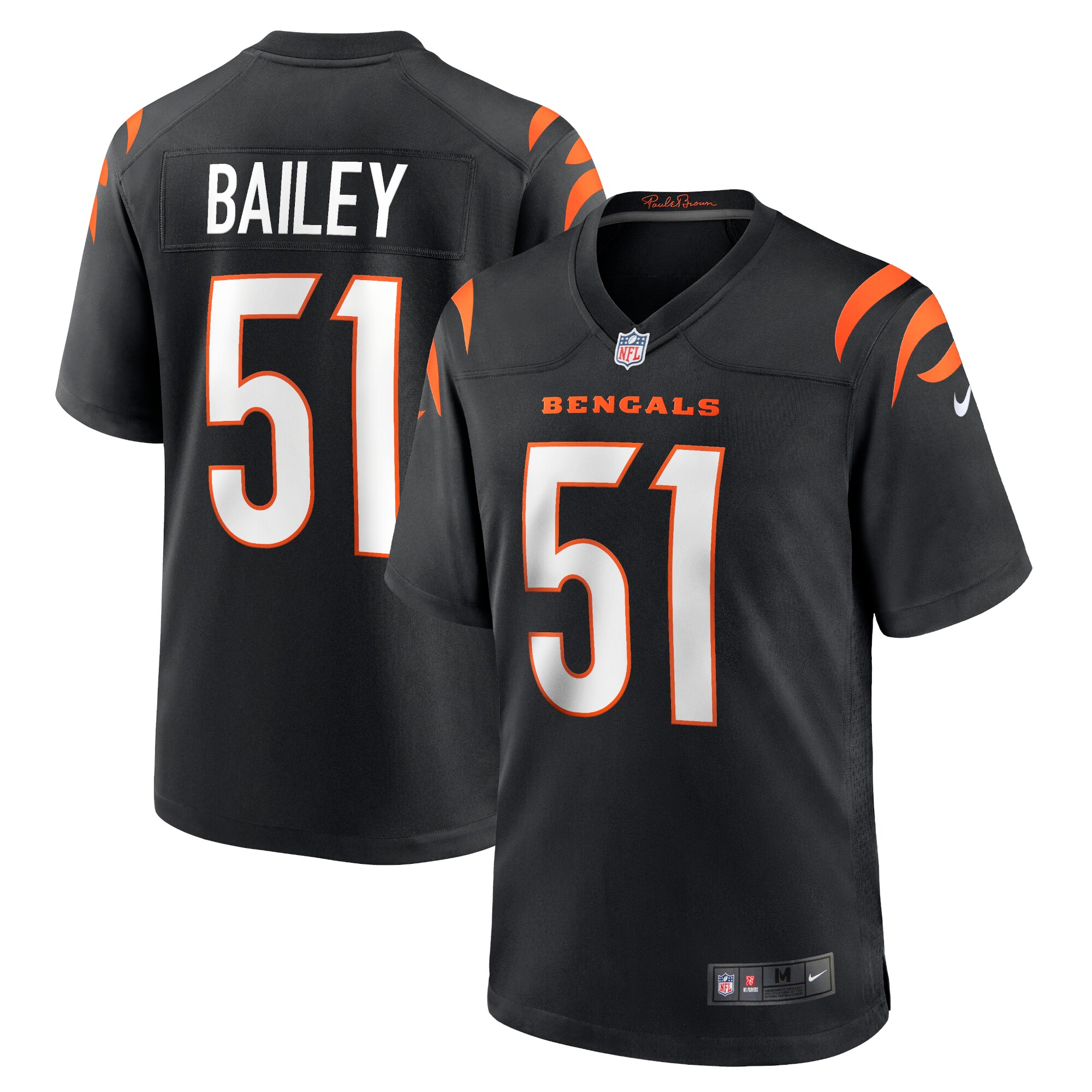 Men's Cincinnati Bengals Markus Bailey Black Game Jersey JS7347 nicesnker