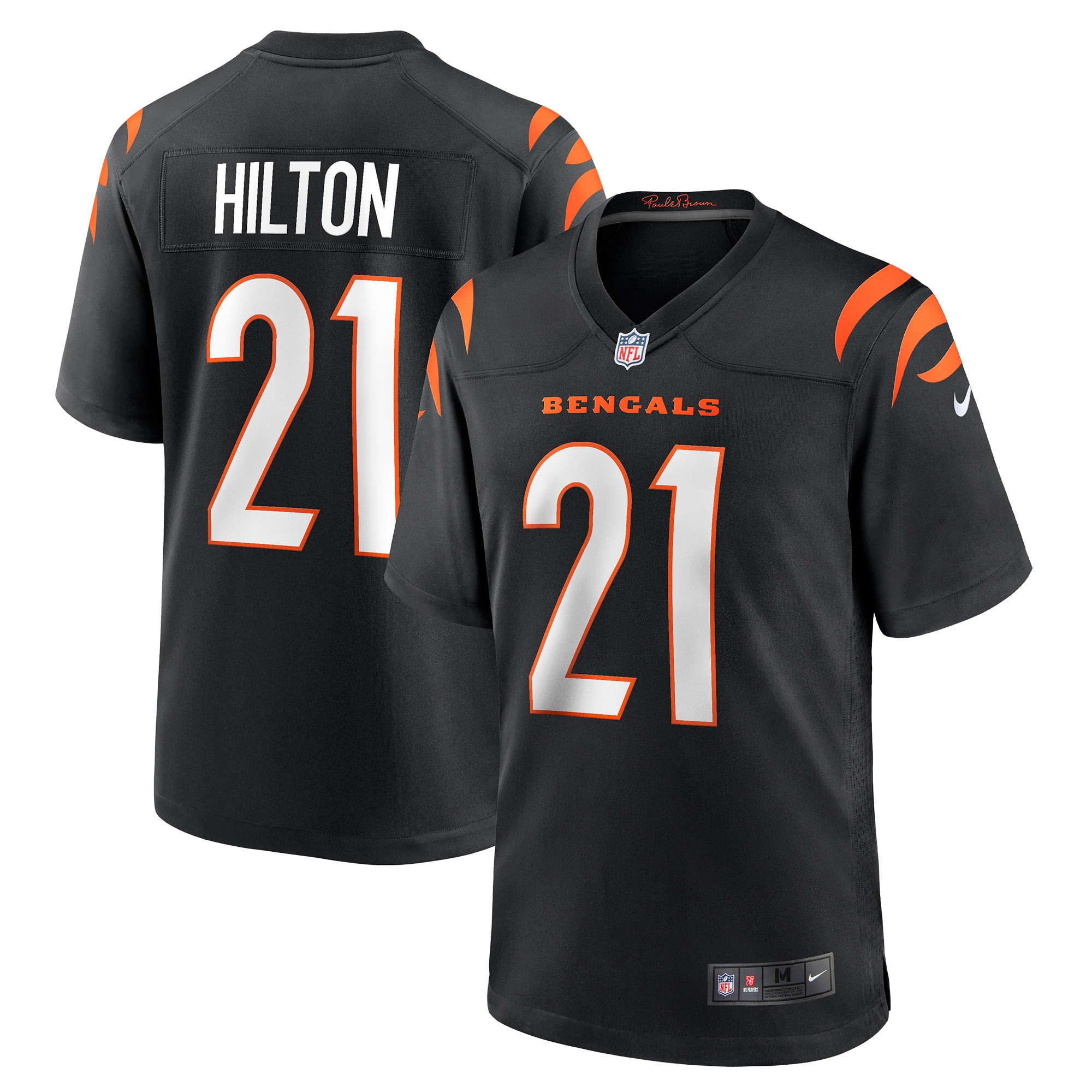 Men's Cincinnati Bengals Mike Hilton Black Game Player Jersey JS2524 nicesnker