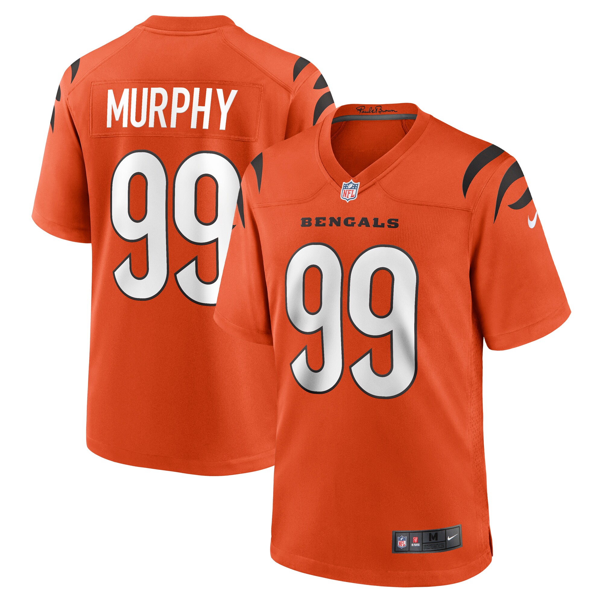 Men's Cincinnati Bengals Myles Murphy Orange Team Game Jersey JS5667 nicesnker