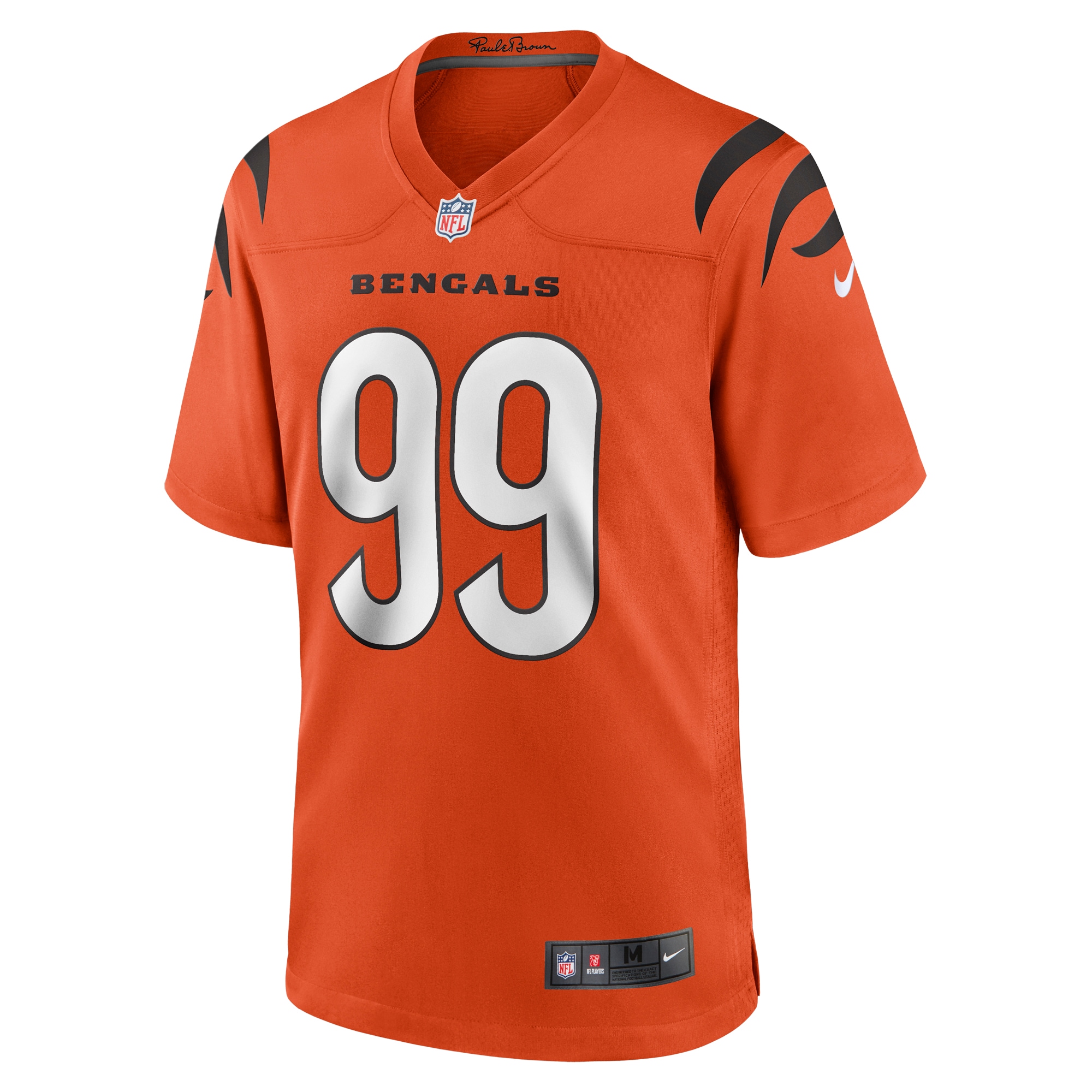 Alternative view of Men's Cincinnati Bengals Myles Murphy Orange Team Game Jersey JS5667 nicesnker