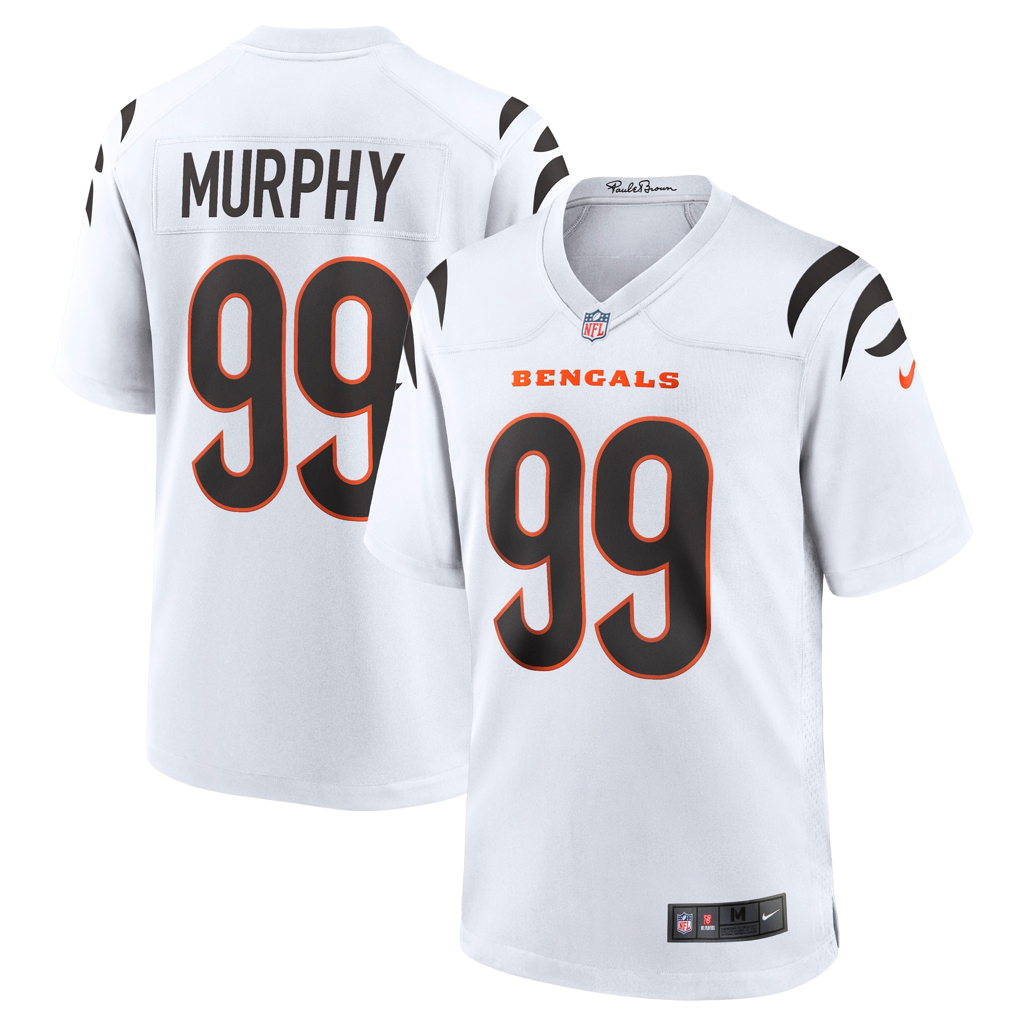 Men's Cincinnati Bengals Myles Murphy White Team Game Jersey JS4702 nicesnker