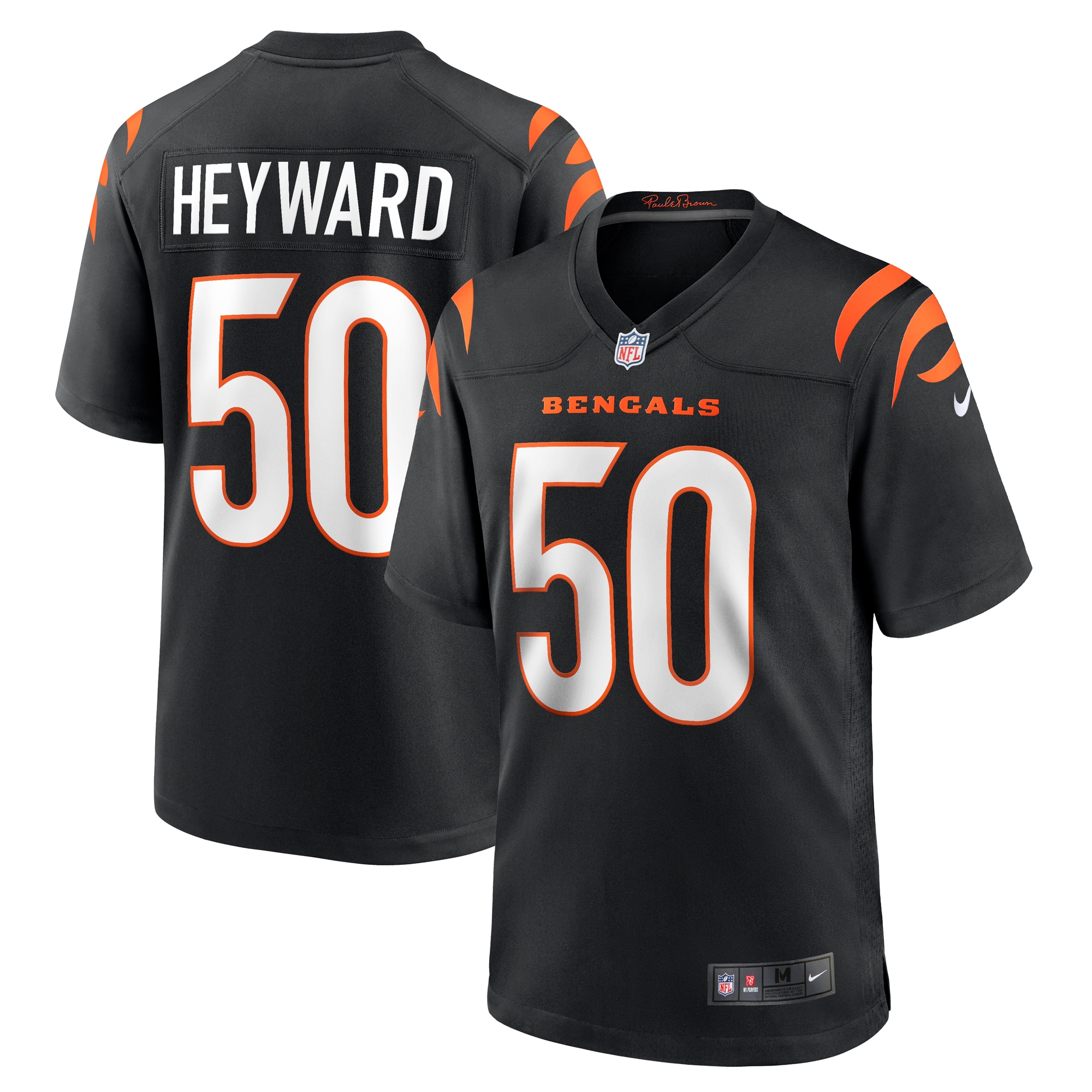Men's Cincinnati Bengals Shaka Heyward Black Team Game Jersey JS7070 nicesnker