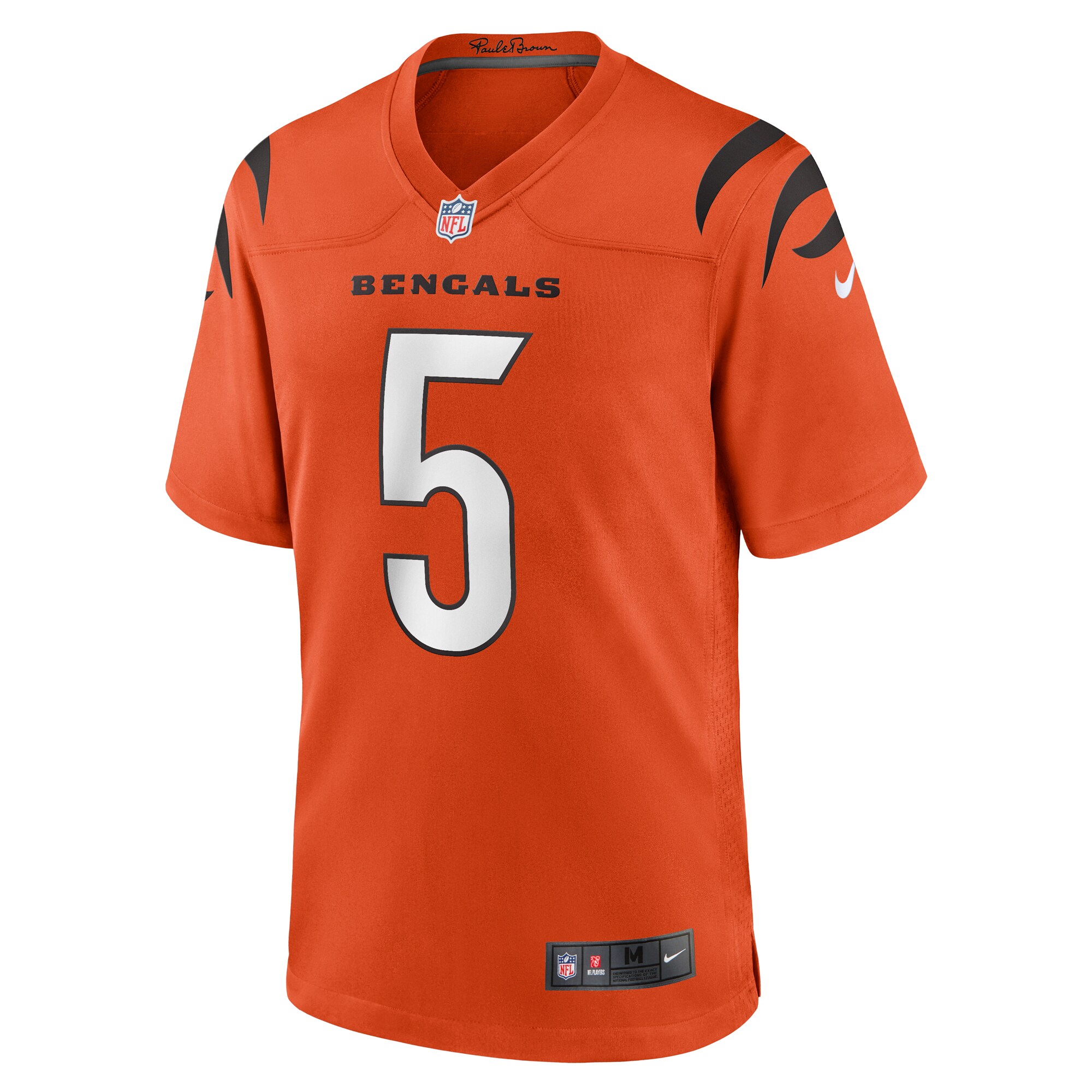 Alternative view of Men's Cincinnati Bengals Tee Higgins Orange Alternate Game Player Jersey JS1591 nicesnker