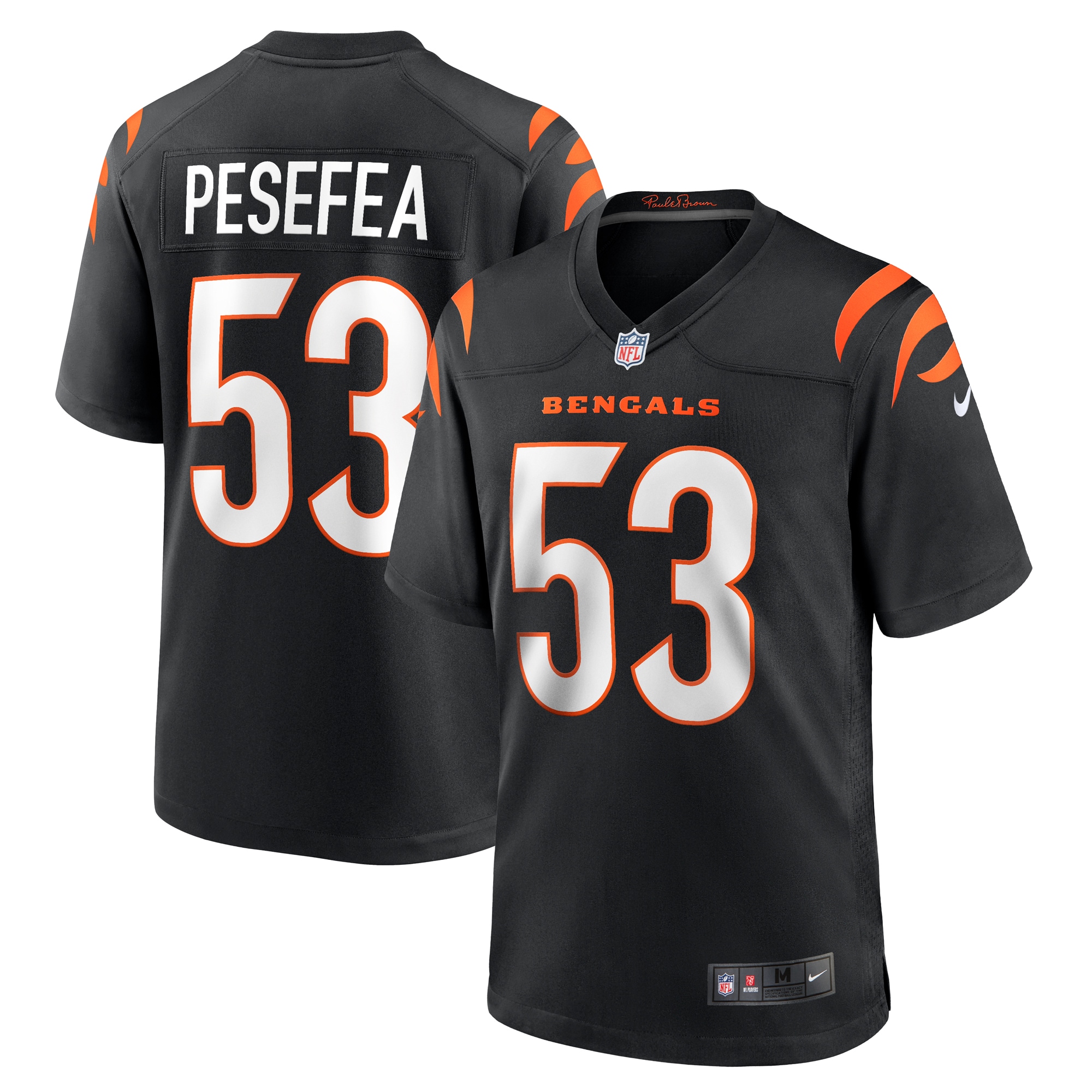 Men's Cincinnati Bengals TJ Pesefea Black Team Game Jersey JS3045 nicesnker