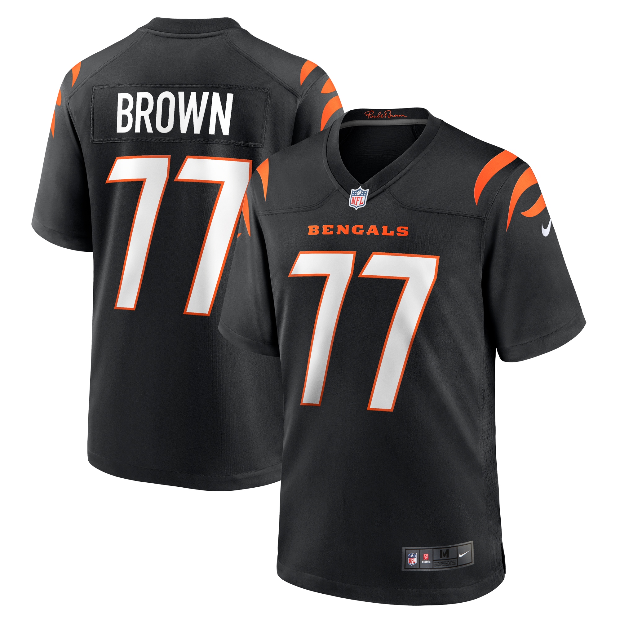 Men's Cincinnati Bengals Trent Brown Black Game Jersey JS4519 nicesnker