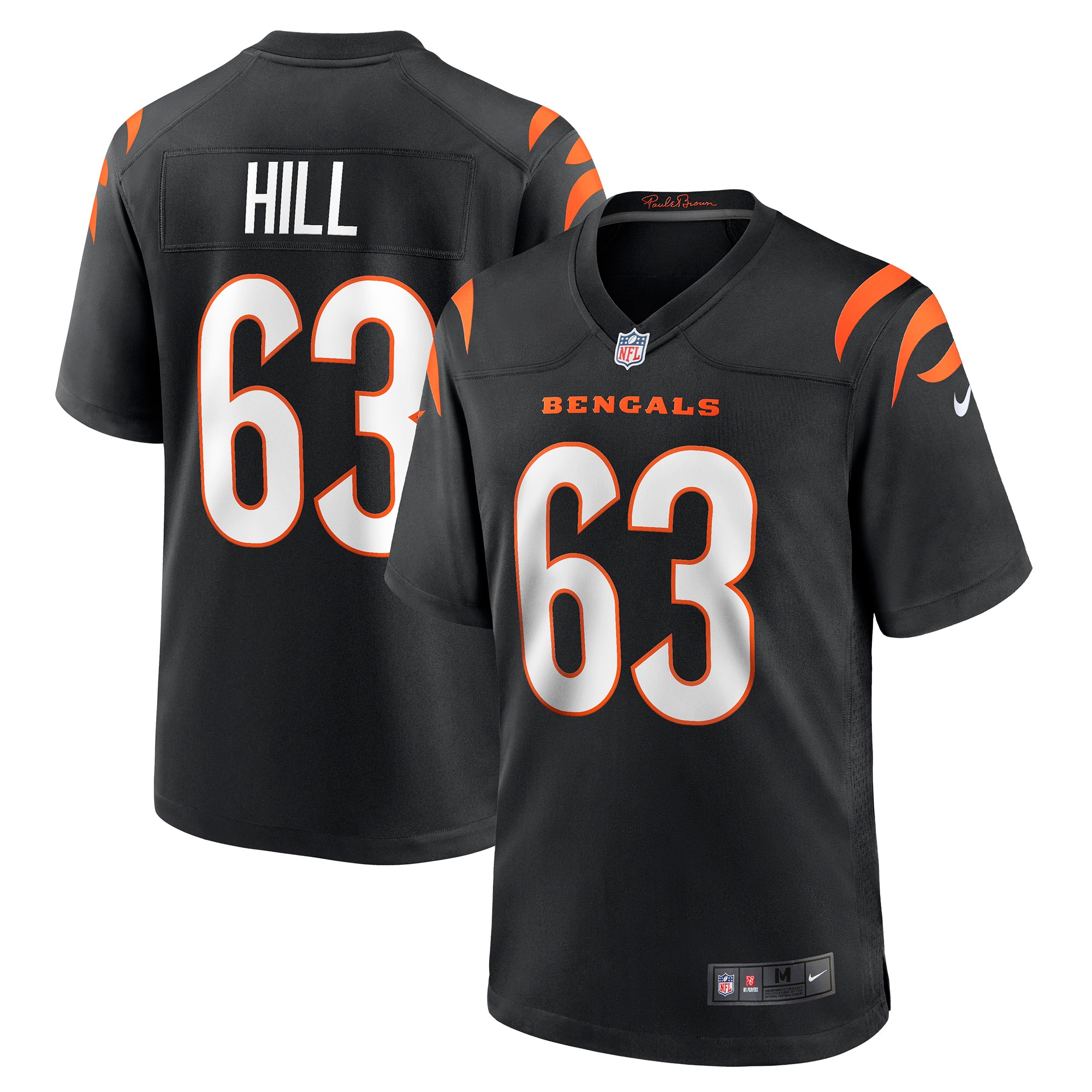 Men's Cincinnati Bengals Trey Hill Black Game Jersey JS4887 nicesnker