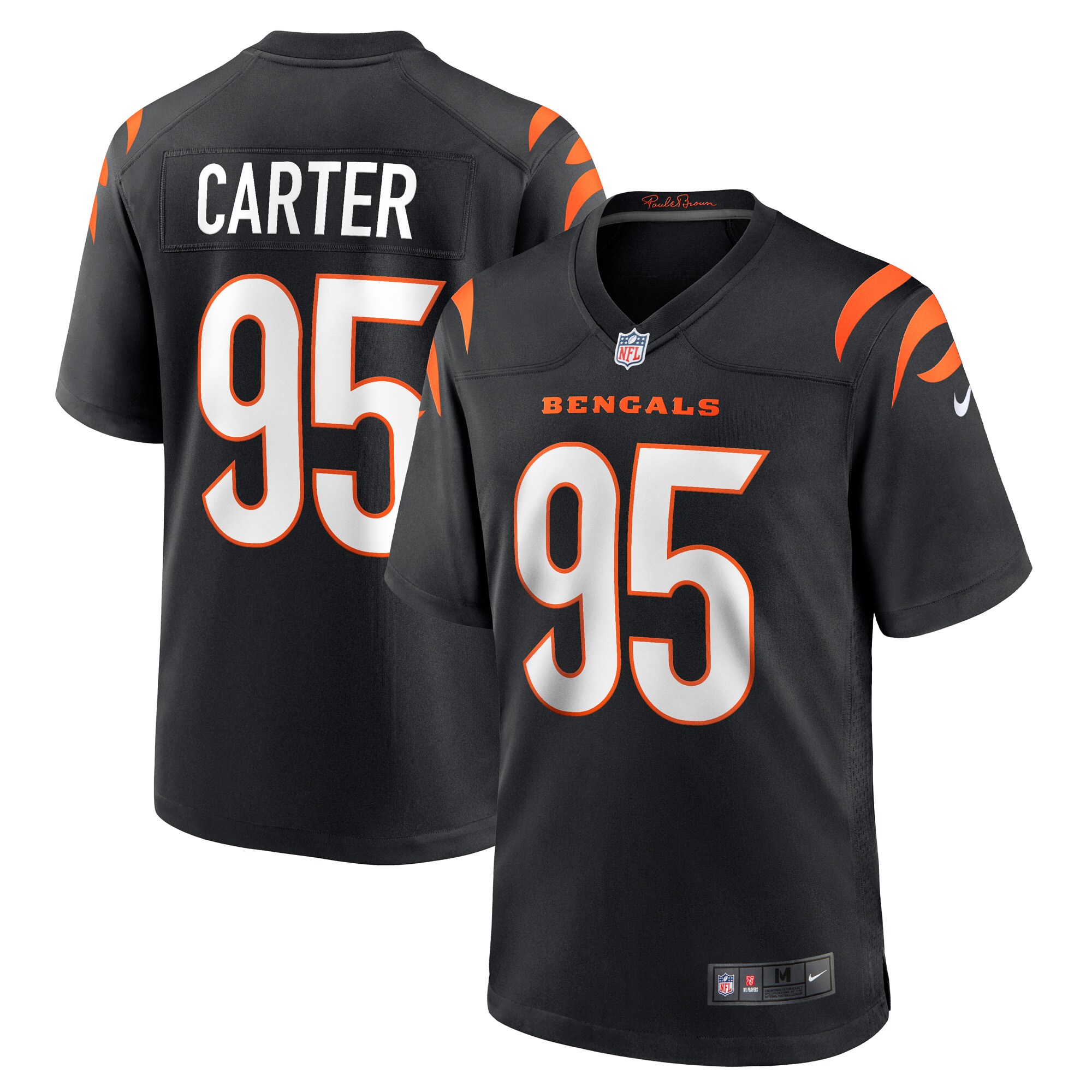 Men's Cincinnati Bengals Zach Carter Black Game Player Jersey JS5006 nicesnker